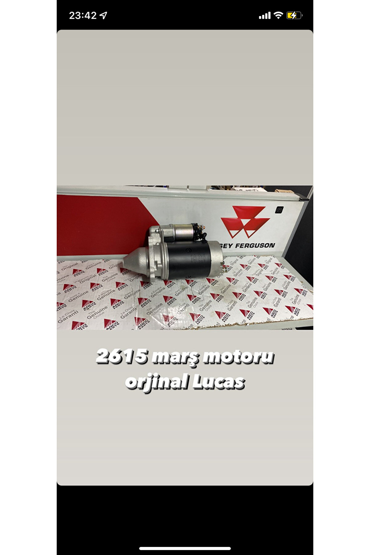 Marş motoru Agco 240 2615/2620/2625/2630/2635 Marşa motoru Lucas Agco 2824P00301 4253054