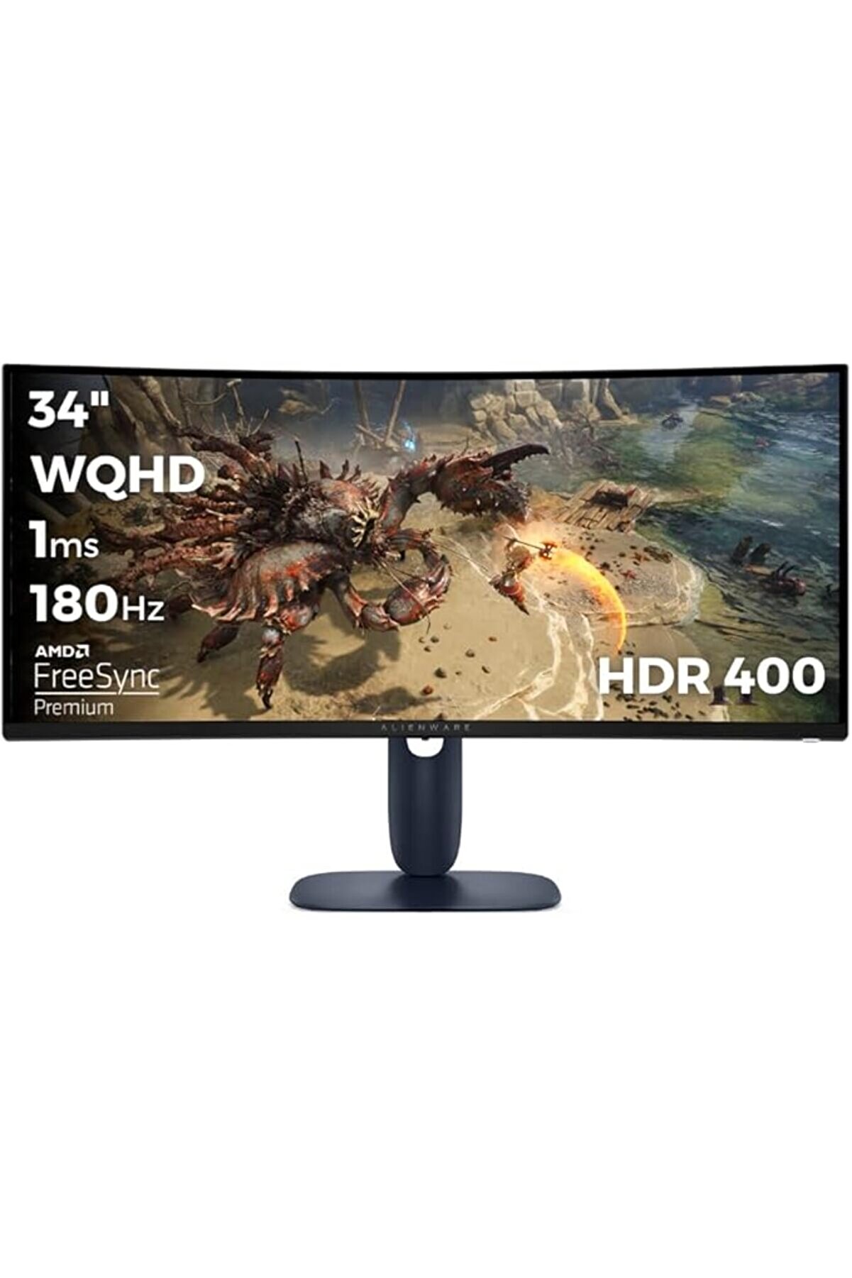 AW3425DWM 34 3440x1440 WQHD 180Hz 1ms HDMI DP FreeSync Premium HDR 400 Curved Gaming Monitor