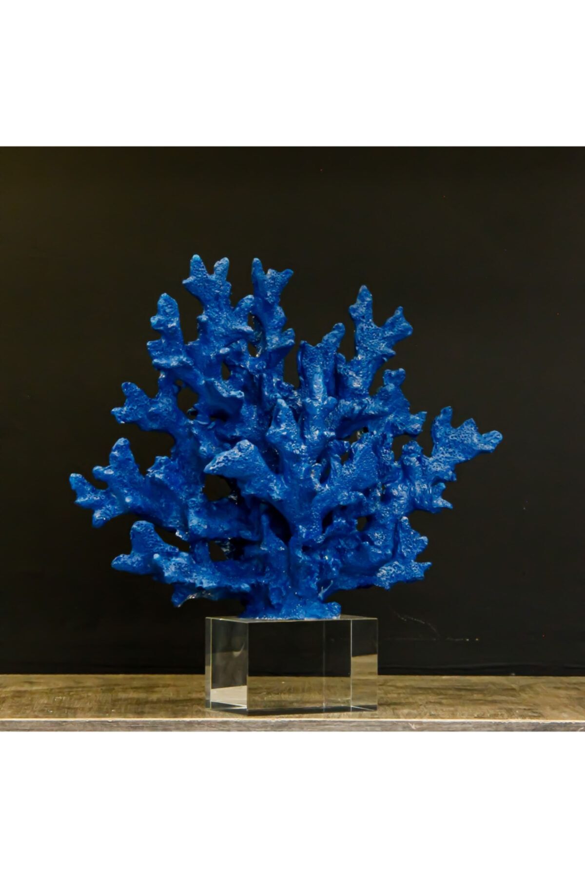 2Adam1Dekor Ev Dekorasyon Kristal Kaideli Mercan Mavi 25 Cm