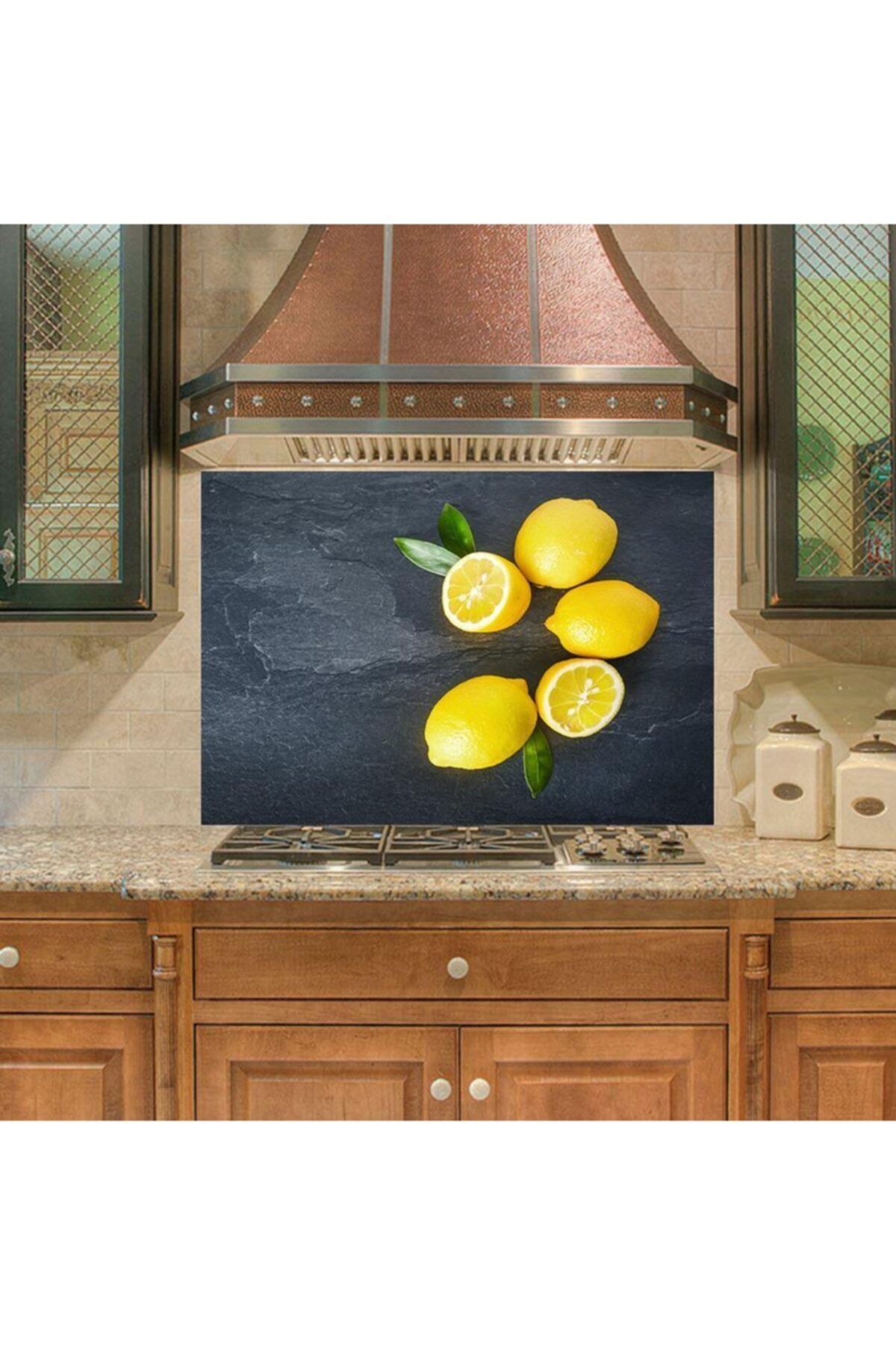 StickerArt Mutfak Duvar Tezgah Arası Ocak Arkası Sticker Kaplama Limon