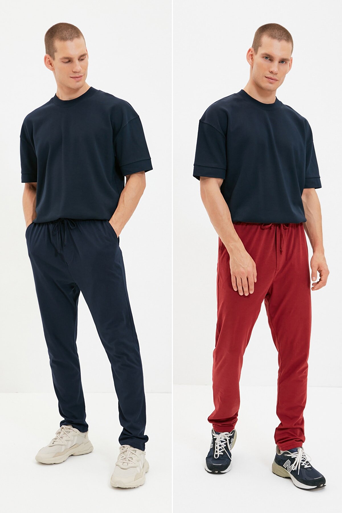 TRENDYOL MAN Çok Renkli Erkek Beli Lastik Regular Örme 2' li Paket Pijama Altı TMNAW22PJ0028