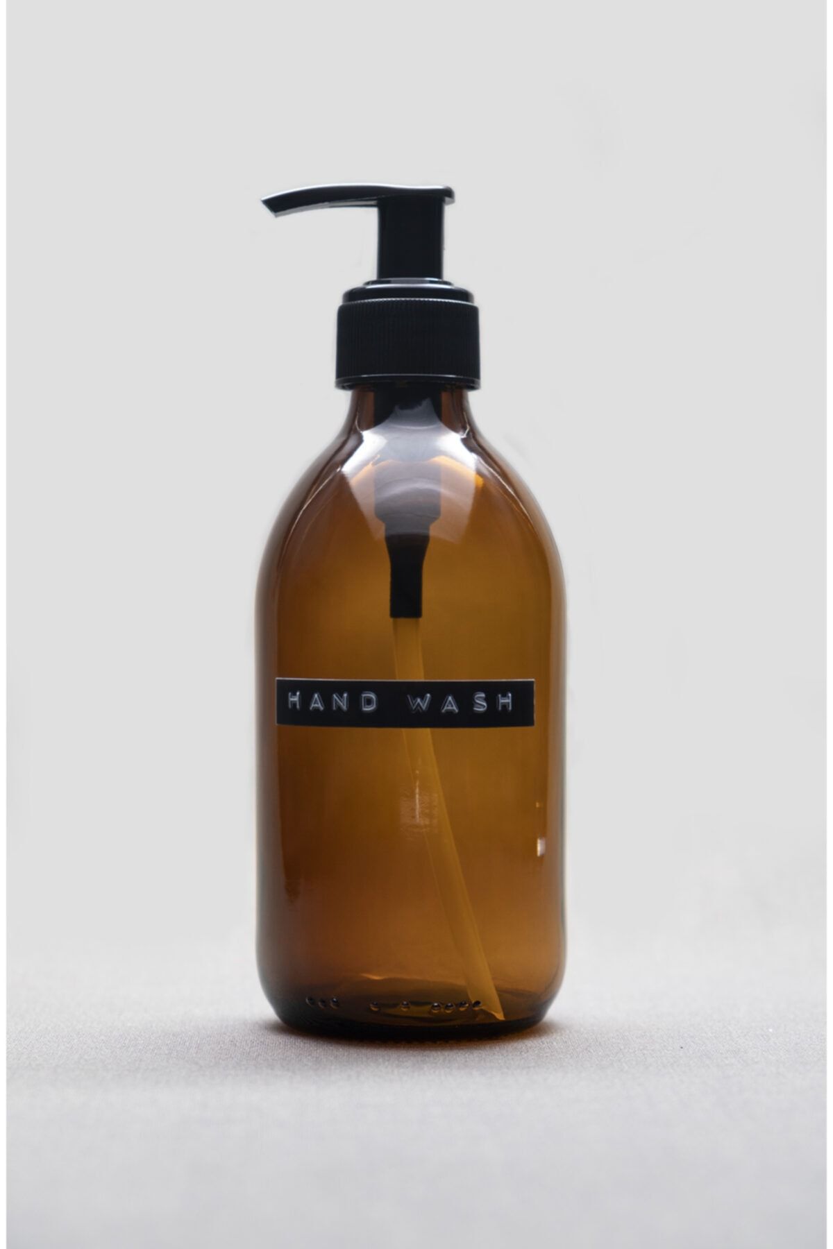 TriChi Design 300ml Amber Cam Sıvı Sabunluk Retro Tasarım 3d Hand Wash Etiket