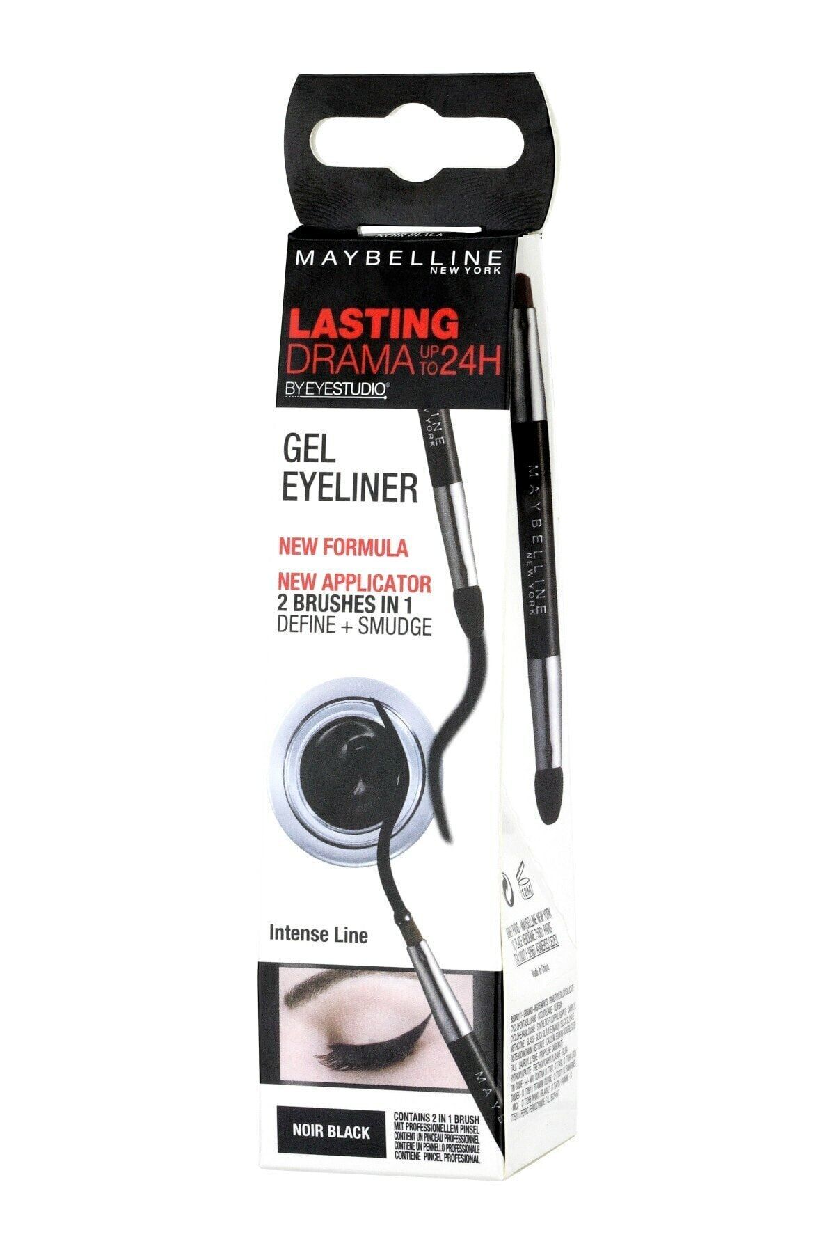 Maybelline New York Dayanıklı Siyah Eyeliner - Eyestudio Lasting Drama Gel Eyeliner 24h 01 Intense Black