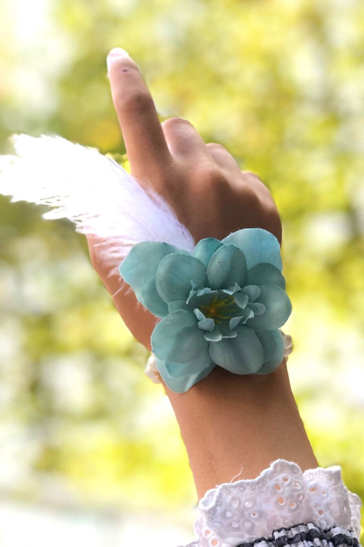 Huzur Party Store Bride To Be 10 Adet Nedime Gelin Bilekliği Tüy Inci Detaylı Mint Yeşili Renk Bekarlığa Veda Partisi