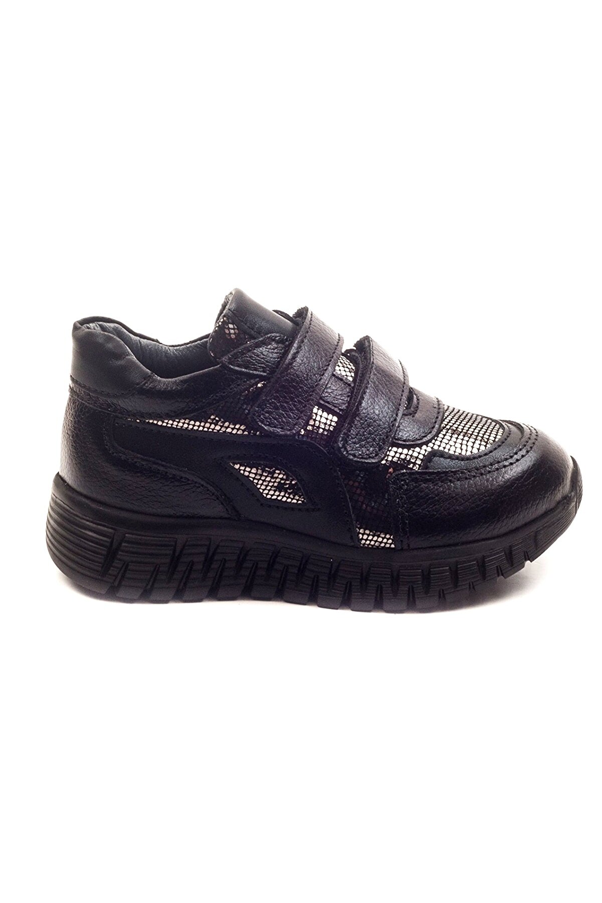 mnpc Kız Cocuk Siyah Deri Ortopedik Destekli Çocuk Ayakkabı