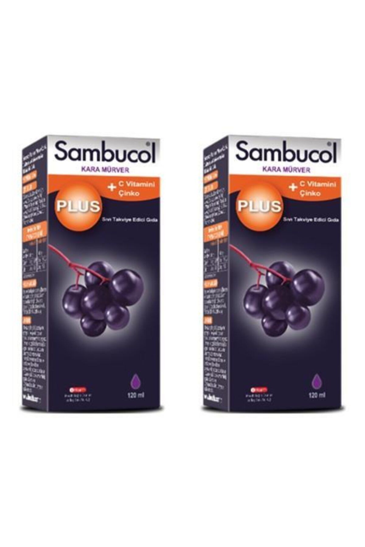Sambucol Plus Kara Mürver Özütü + C Vitamini & Çinko 120 Ml 2 Adet