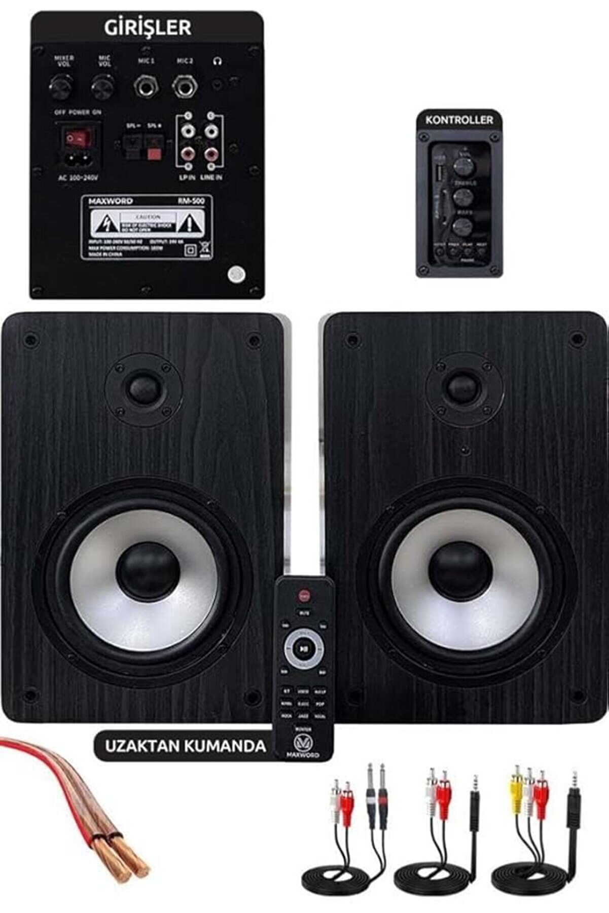 RM-500 Aktif Stüdyo Referans Monitörü 5 İNÇ ÇİFT Bluetooth USB 180 Watt