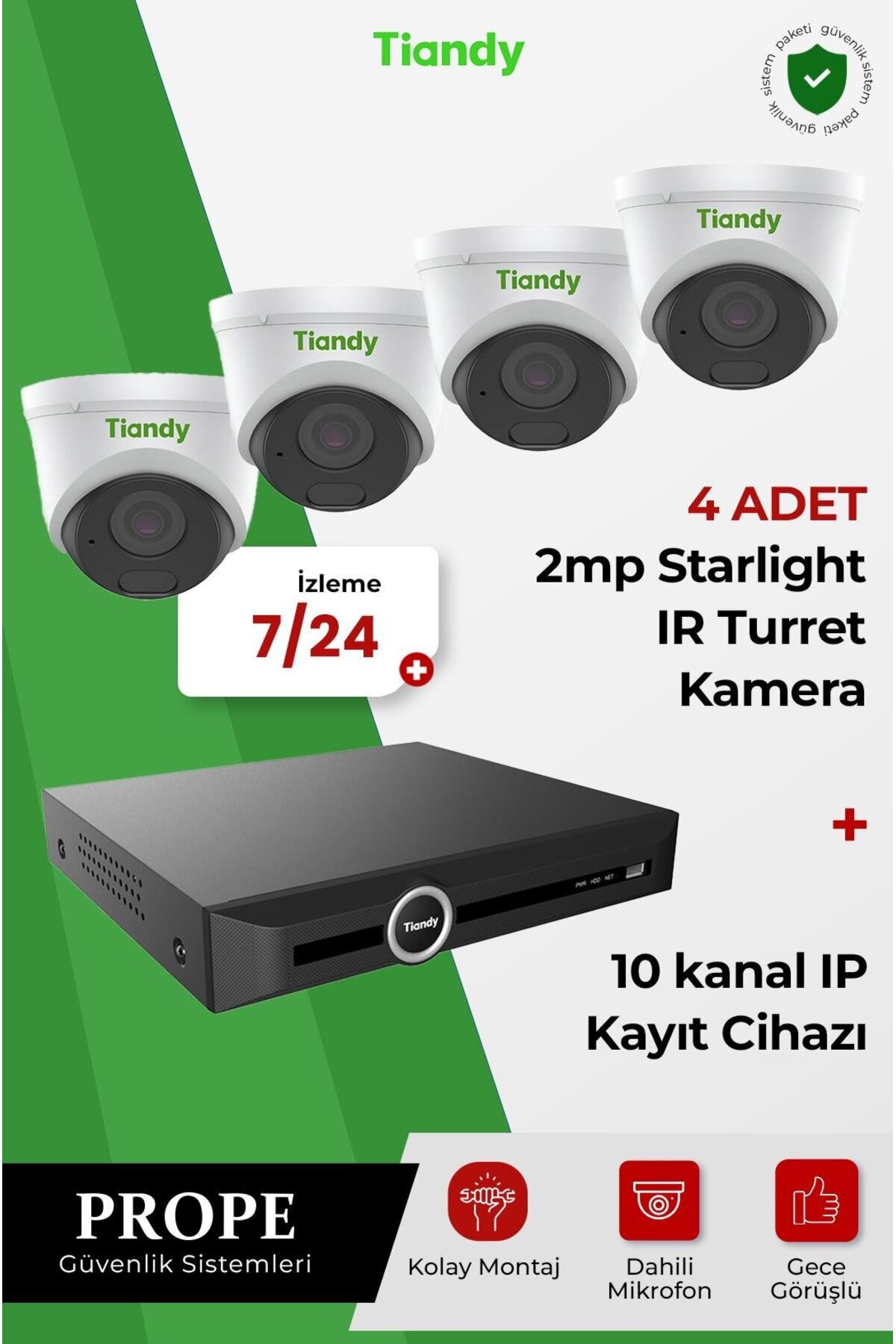 TİANDY 4 KAMERALI SİSTEM PAKETİ