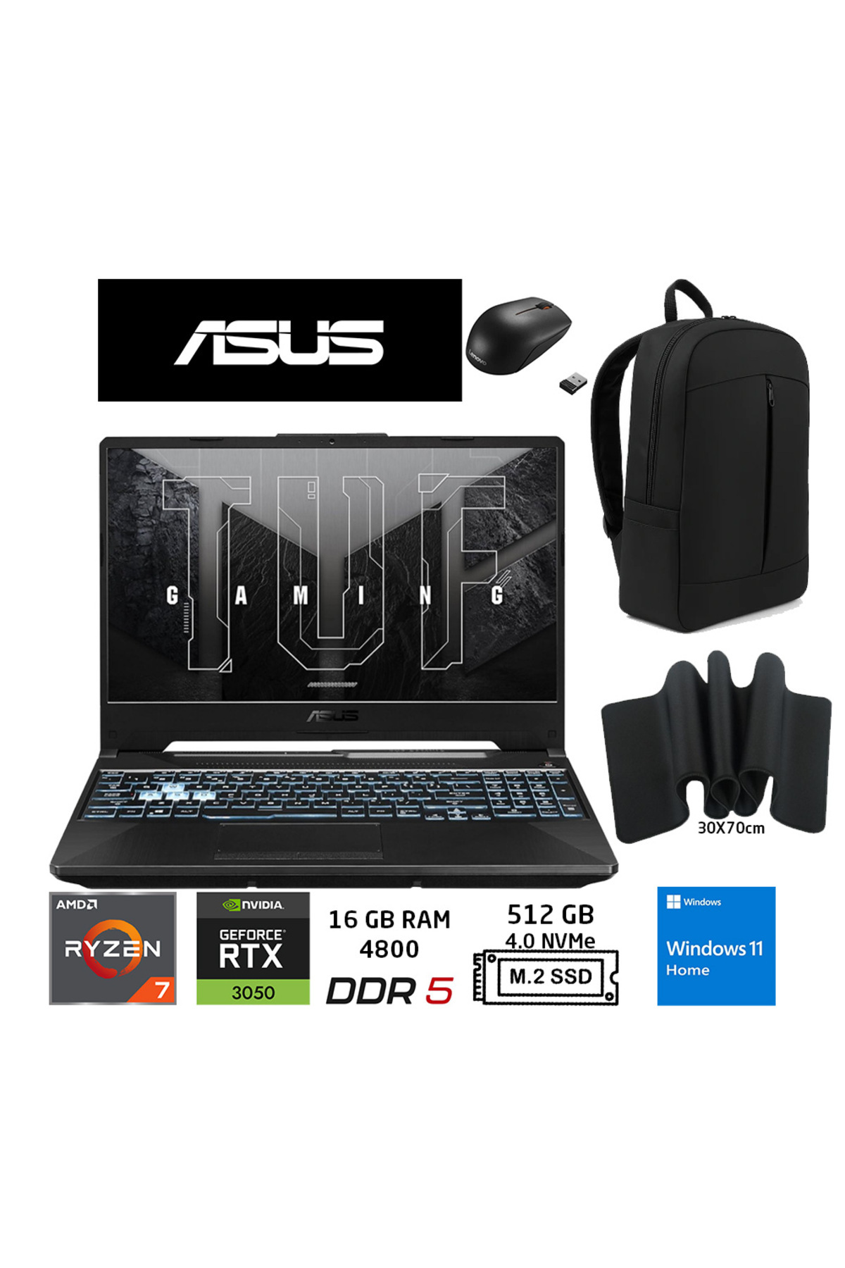 Tuf Gaming A15 Amd Ryzen7 7435HS 16gbRam 512GBSSD Rtx3050 15.6