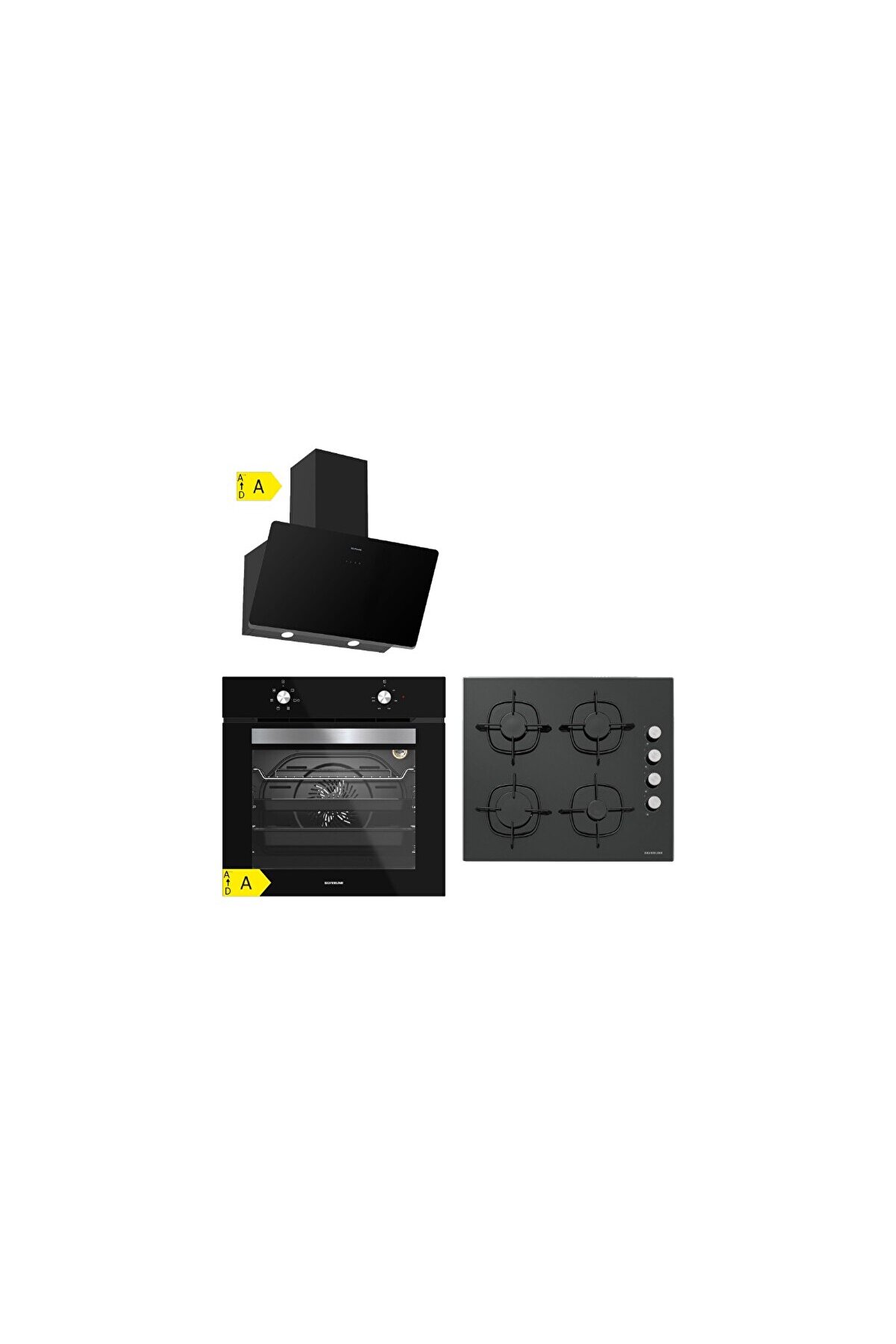 BO6501B01 - CS5335B01 - 3457 Soho 60 Siyah Cam Ankastre Set