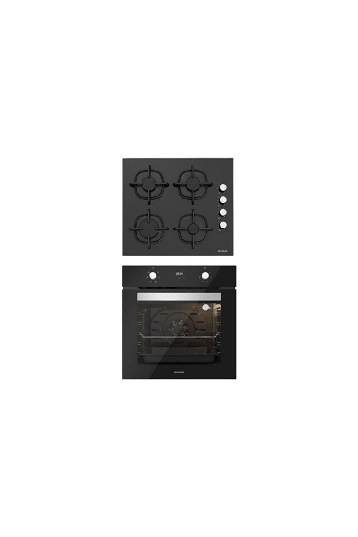 BO6502B02 - CS5343B01 Siyah Cam Ankastre Set