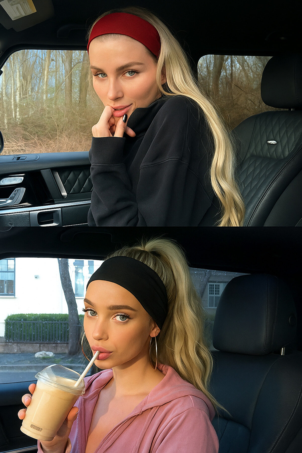 ÖZKARDEŞLER BABY Sporcu Bandana Siyah Bordo 2li - Saç Bandı