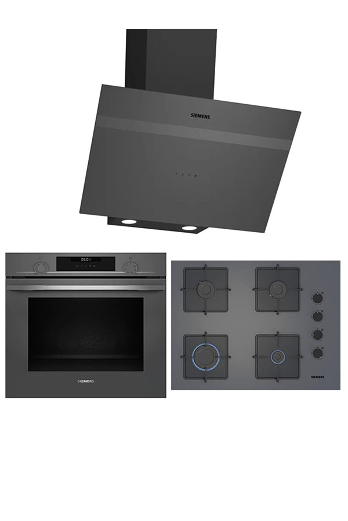 Yeni HU717ABN0T EO7C8PP300(67 CM) OCAK LC64KPJ70T GRİ ANKASTRE SET