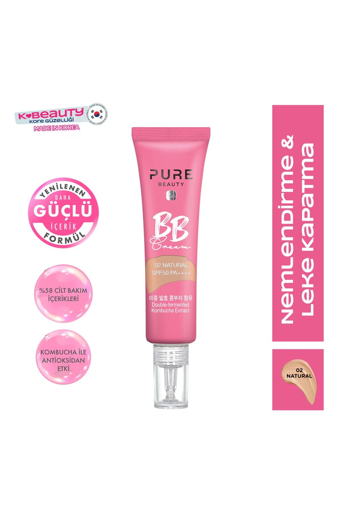 PURE BEAUTY BB Krem SPF50 PA++++ 30 ml Doğal Güzellik