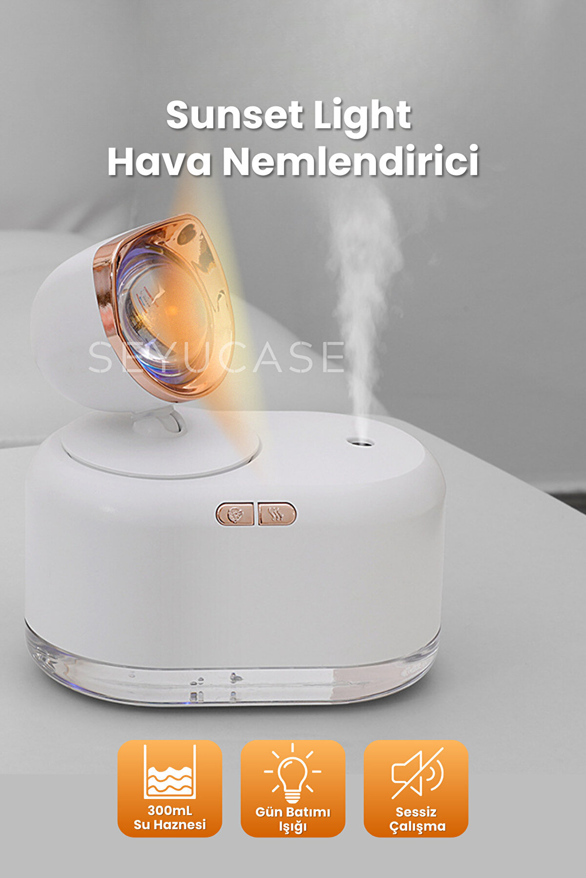 SEYUCASE Güneş Batımı Aromaterapi Hava Nemlendirici ve Buhar Makinesi