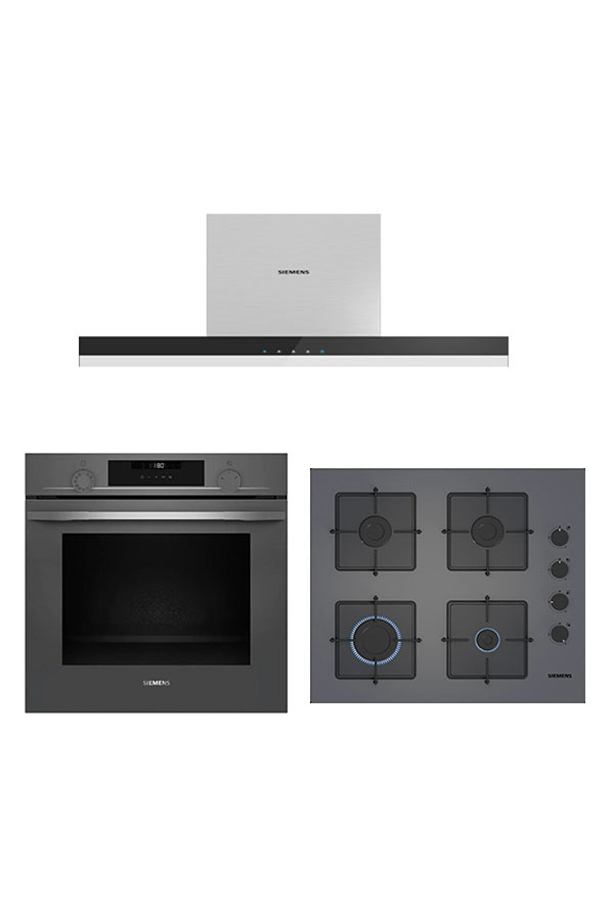 Yeni HU736AEN0T EO6C8PP300(60 CM) OCAK LC67BBK00T GRİ ANKASTRE SET