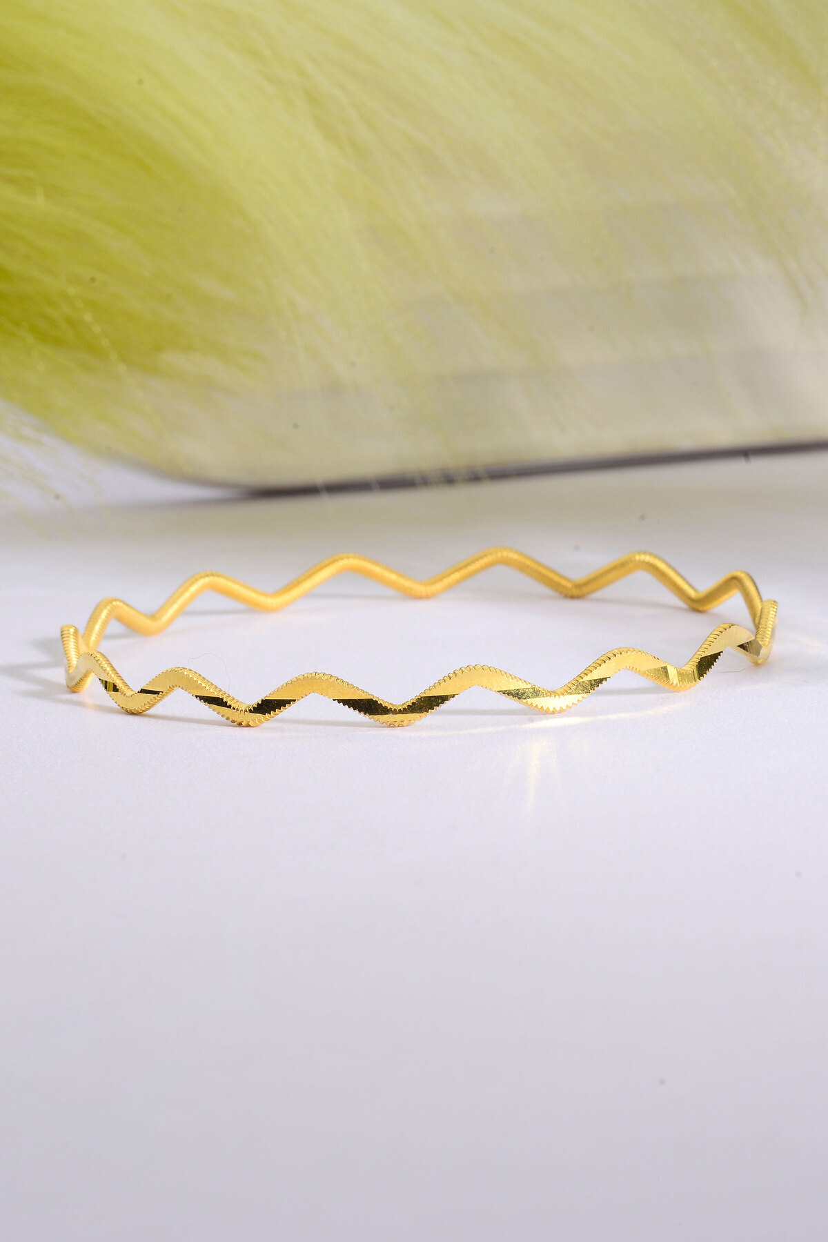 Innuendo Zigzag Ajda Bracelet - 925 Sterling Silver & 22K Gold Plated