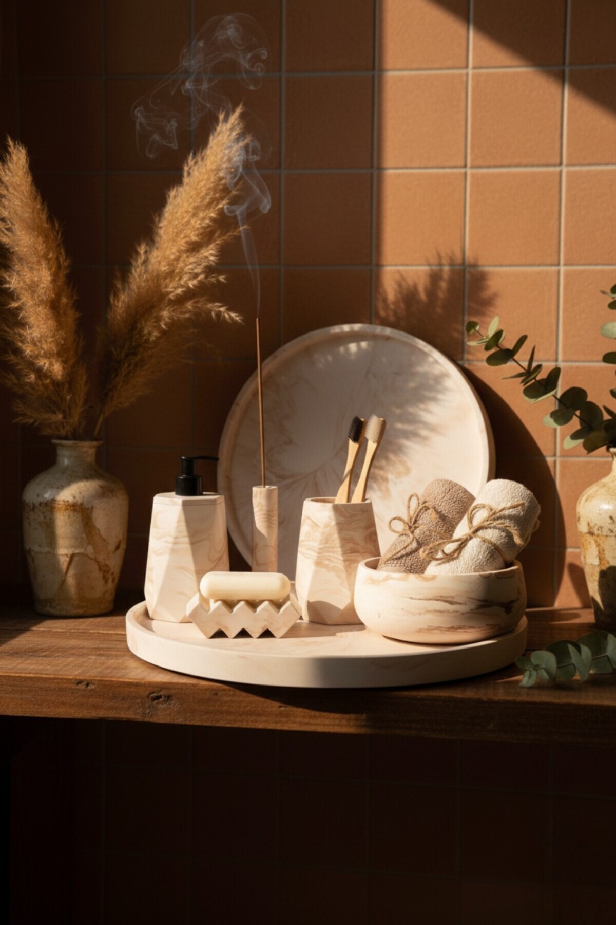 Betonmall 6 Parça Beton Banyo Seti - Modern ve Pratik