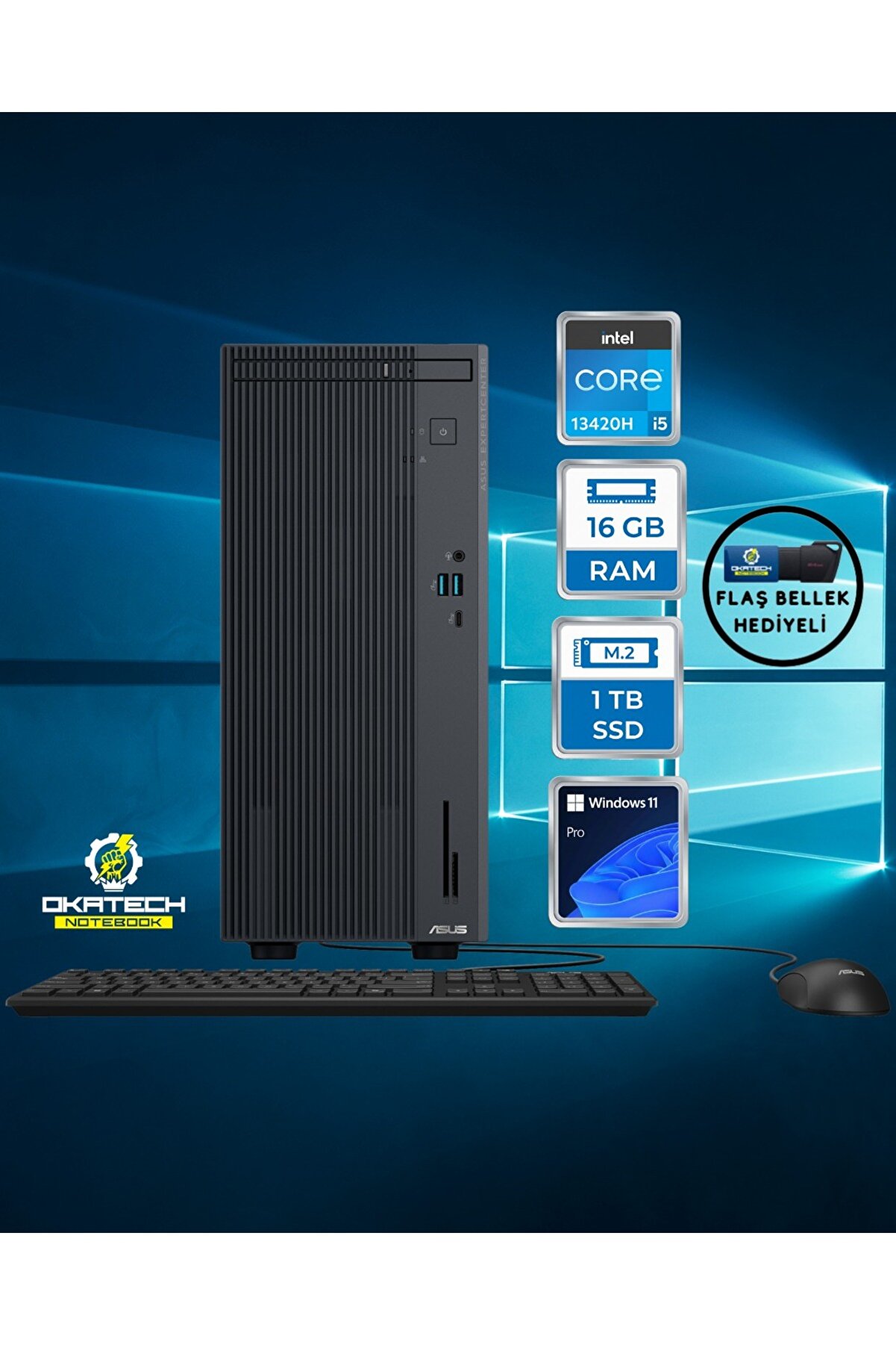 ExpertCenter P500 P500MV i5-13420H 16 GB RAM 1 TB SSD UHD Graphics WİN 11 PRO Masaüstü Bilgisayar