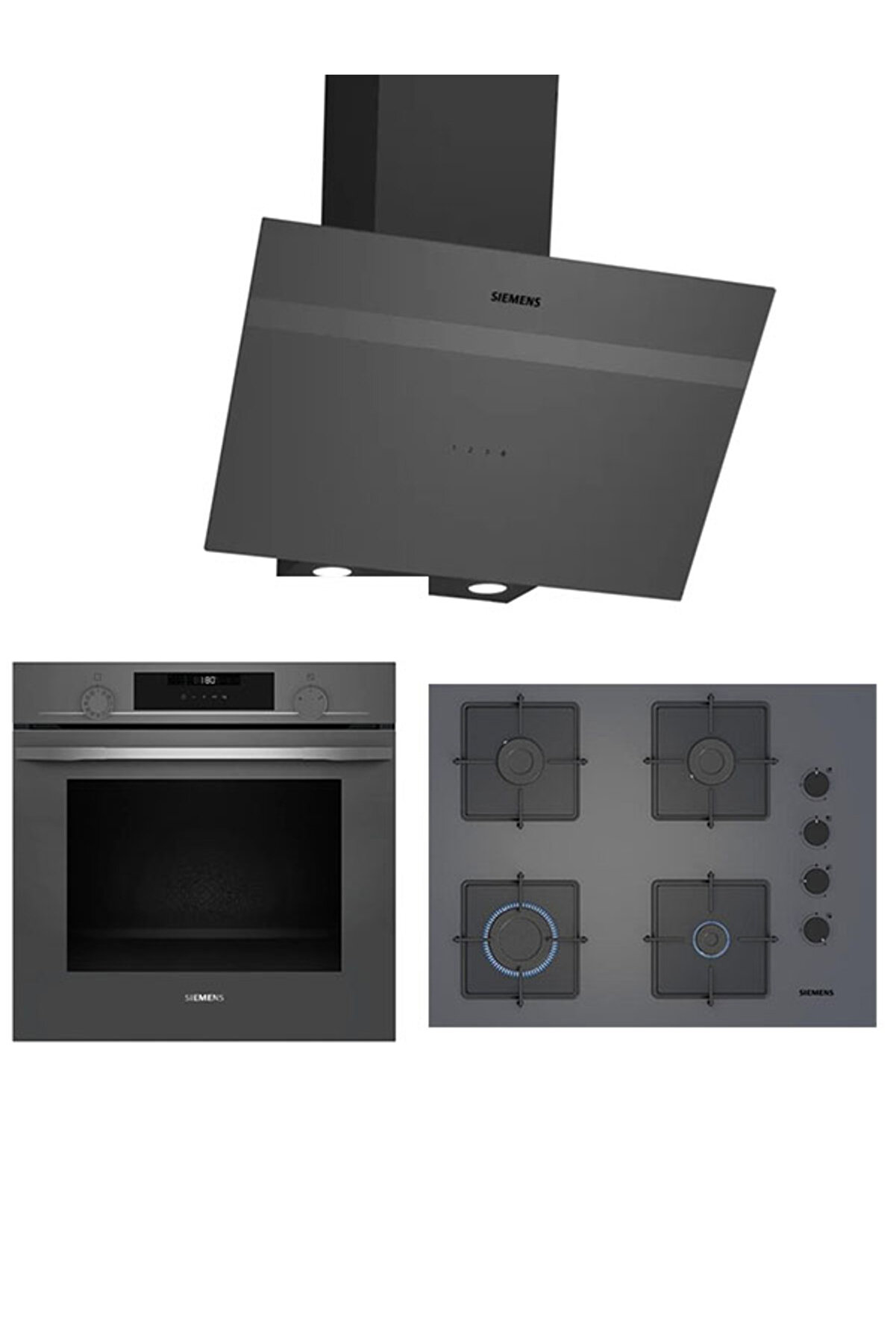 Yeni HU736AEN0T EO7C8PP300(67 CM) OCAK LC64KPJ70T GRİ ANKASTRE SET