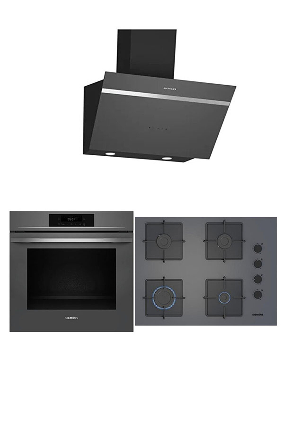 Yeni HJ852GYN0T EO7C8PP300(67 CM) OCAK LC66KPJ70T GRİ ANKASTRE SET