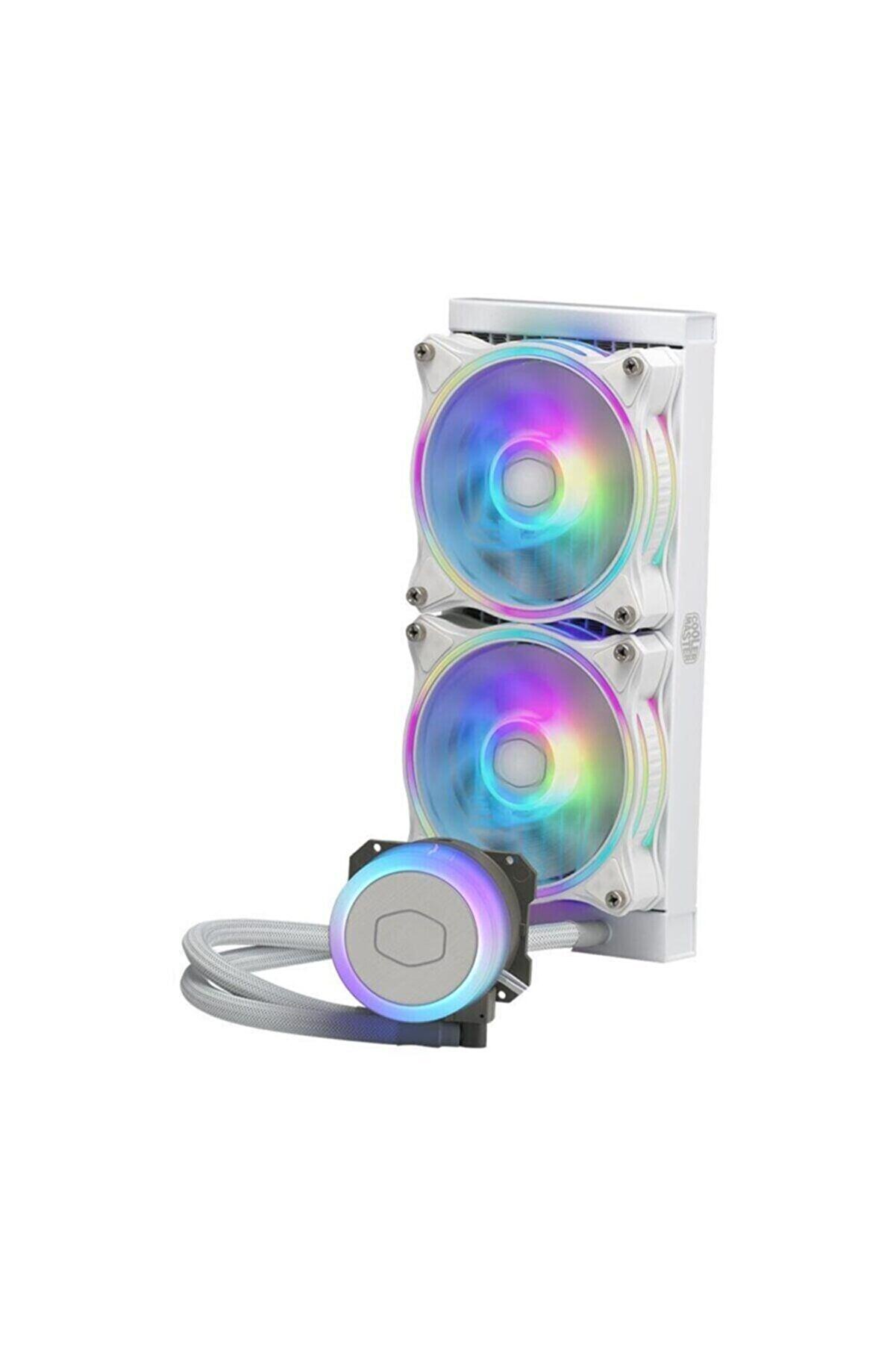 Coolermaster Masterliquid ML240 Beyaz Illusion Argb 2XMF120 Halo Fanlı Işlemci Sıvı Soğutma Kiti MLX