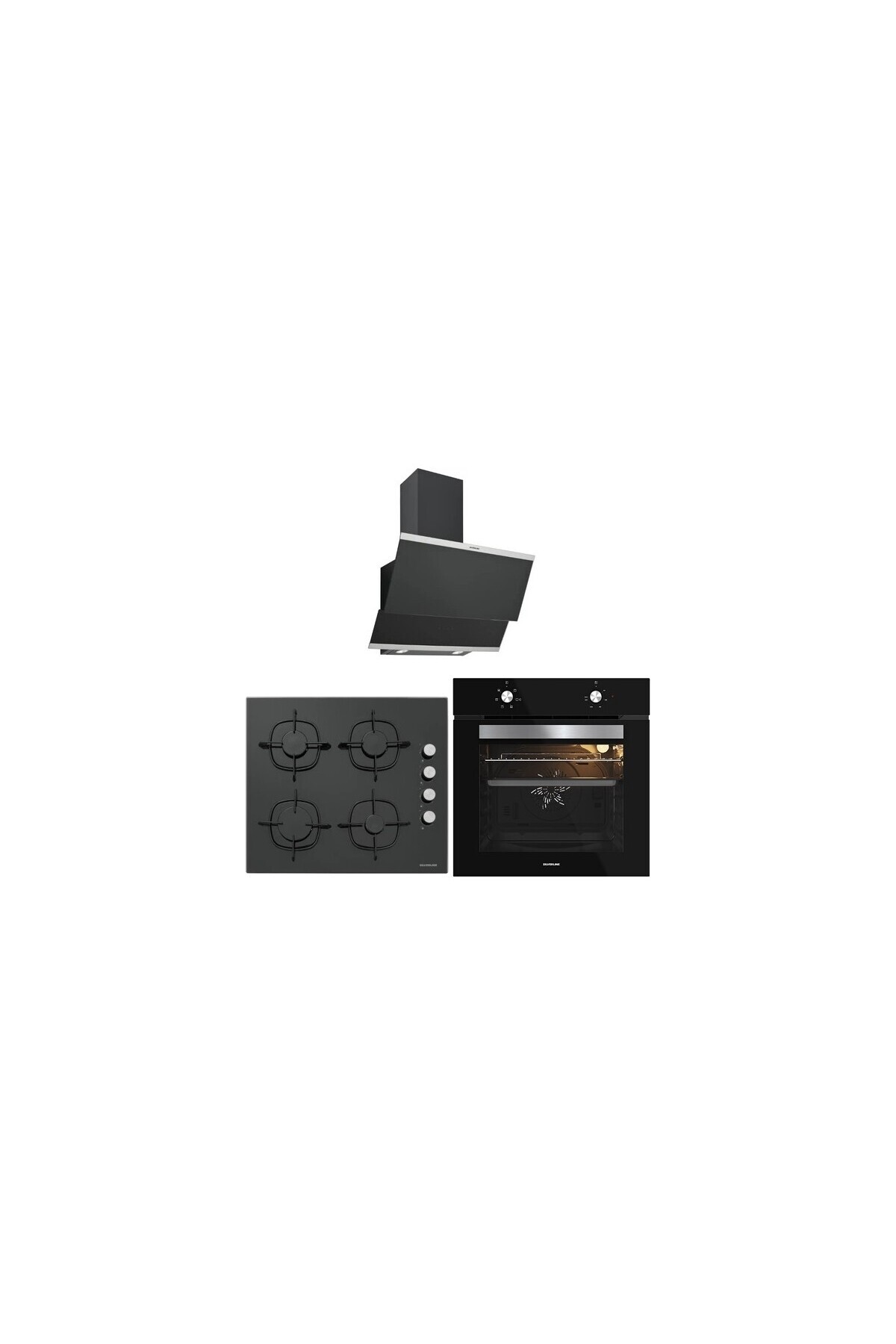 3420 Classy - CS5335B01 - BO65E1B01 Siyah Cam Ankastre Set
