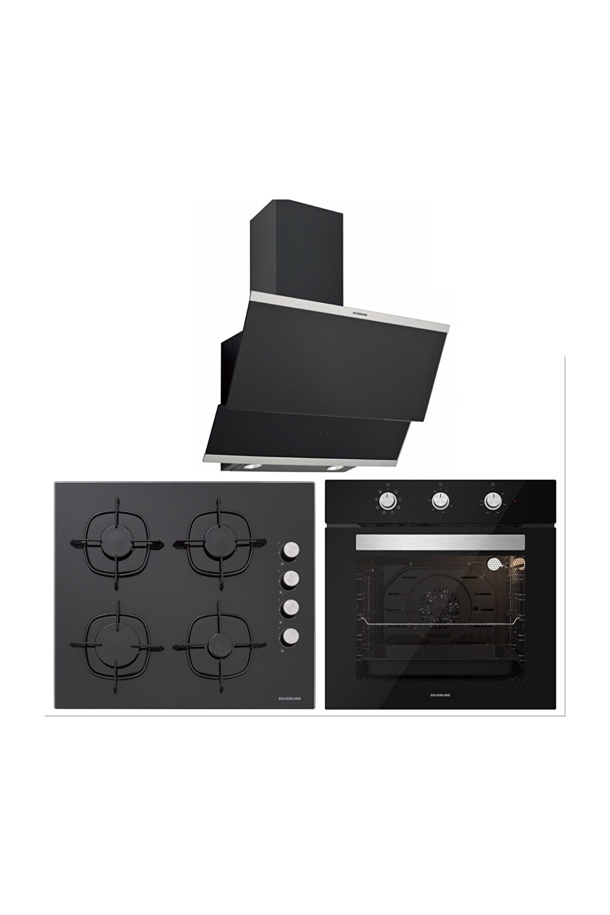BO6503B01 - CS5335B01 - 3420 Classy 60 Siyah Cam Ankastre Set