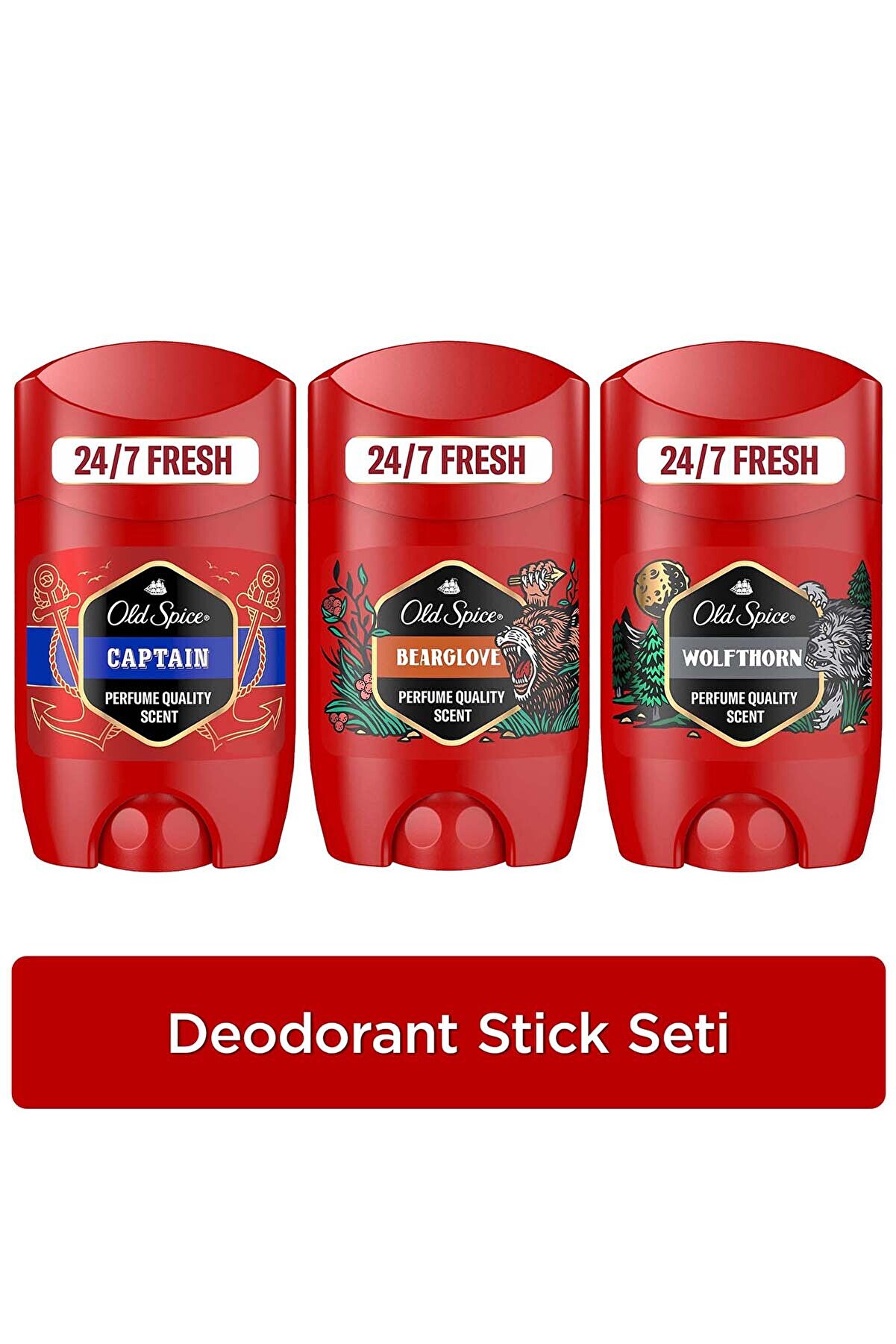 Old Spice Erkek Deodorant Stick Seti - Captain, Wolfthorn ve Bearglove 150 ml