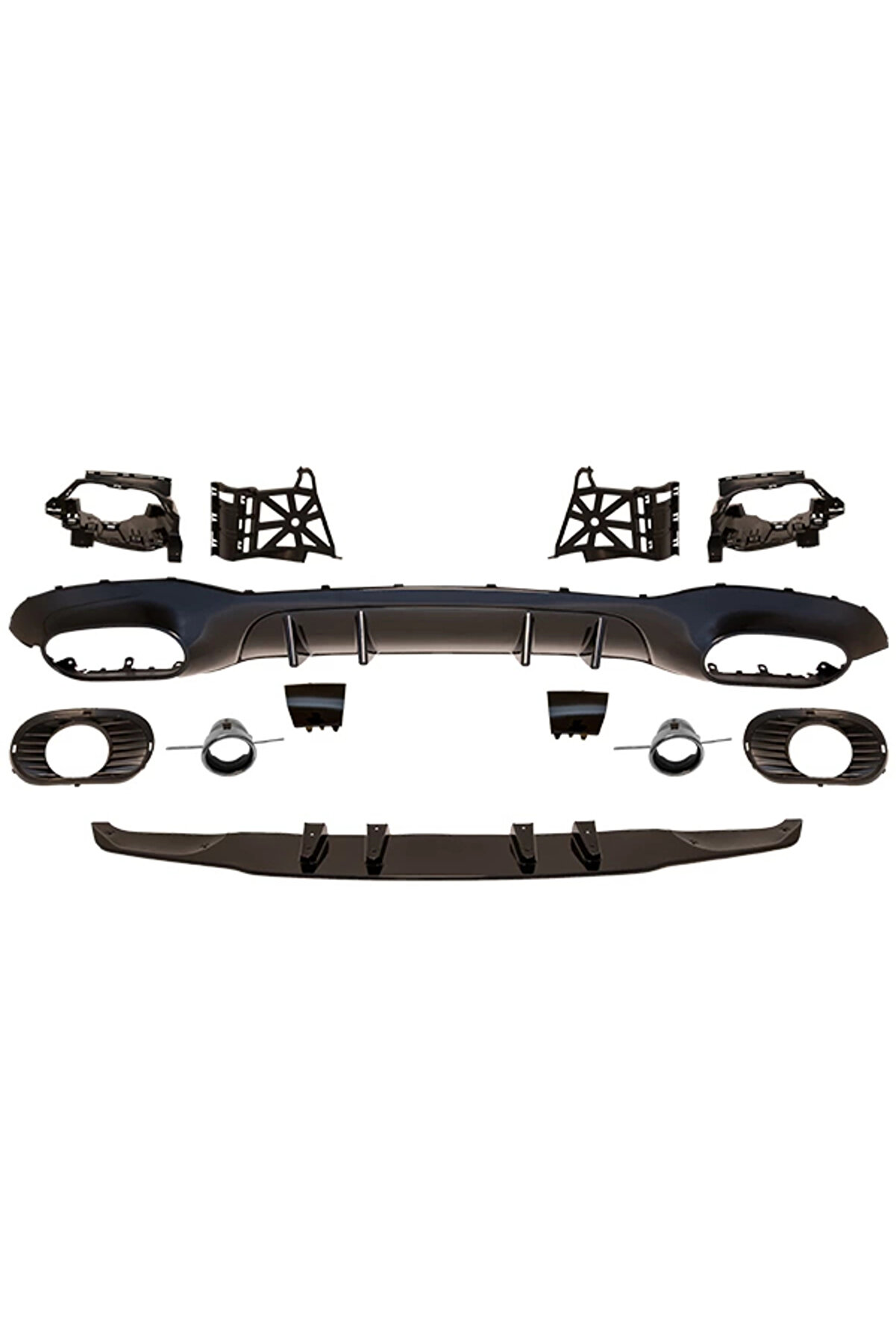 Mercedes Tampon Difüzörü W177 V177 Arka; 0-0-Çıkış, Egz.Uçlu -AMG A35- 2018-