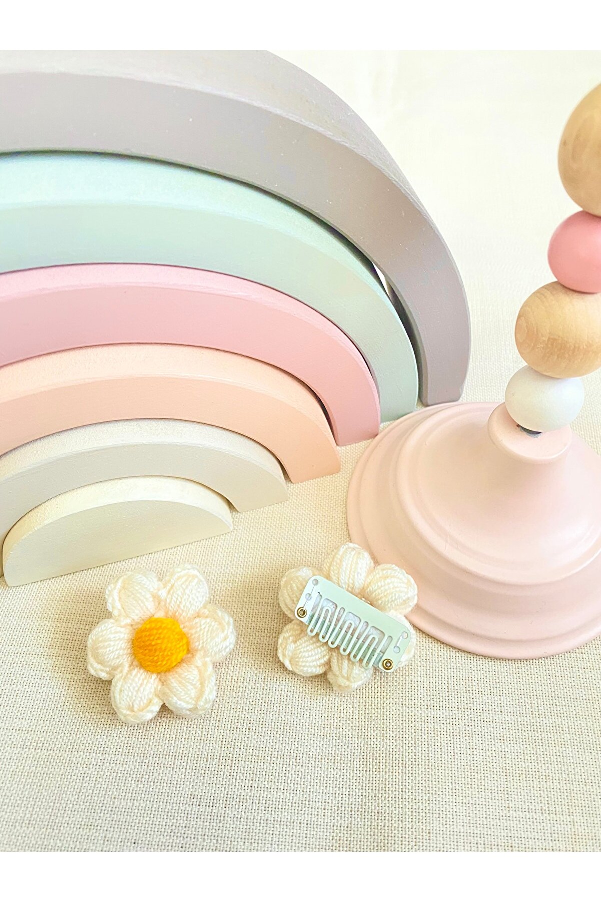 Derinkids Krem Saçsız Bebek Tokası - 34.26 TL