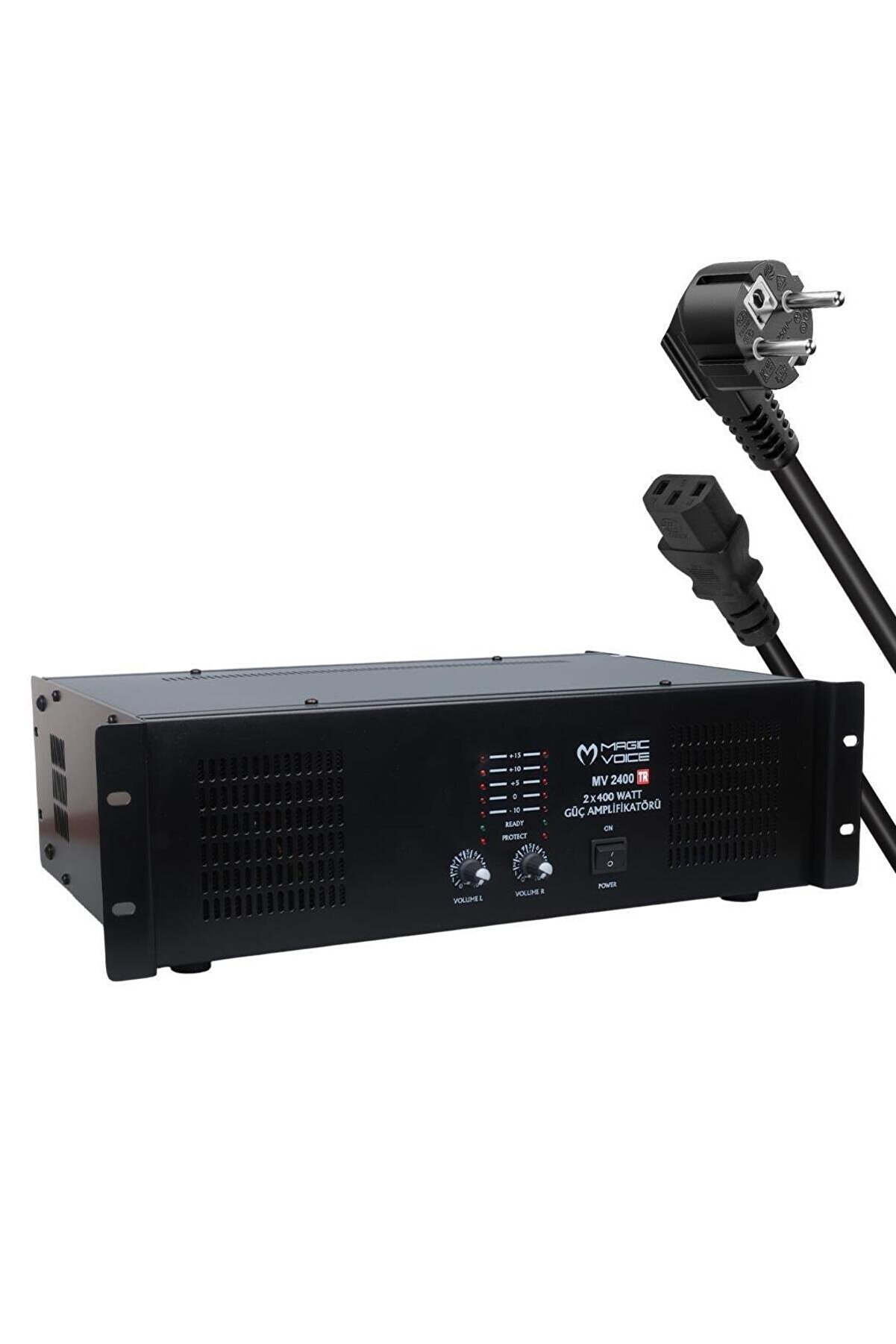 MV-2400 2X400 Watt 4-8 Ohm -100 V 19 Rack Hat Trafolu Power Anfi