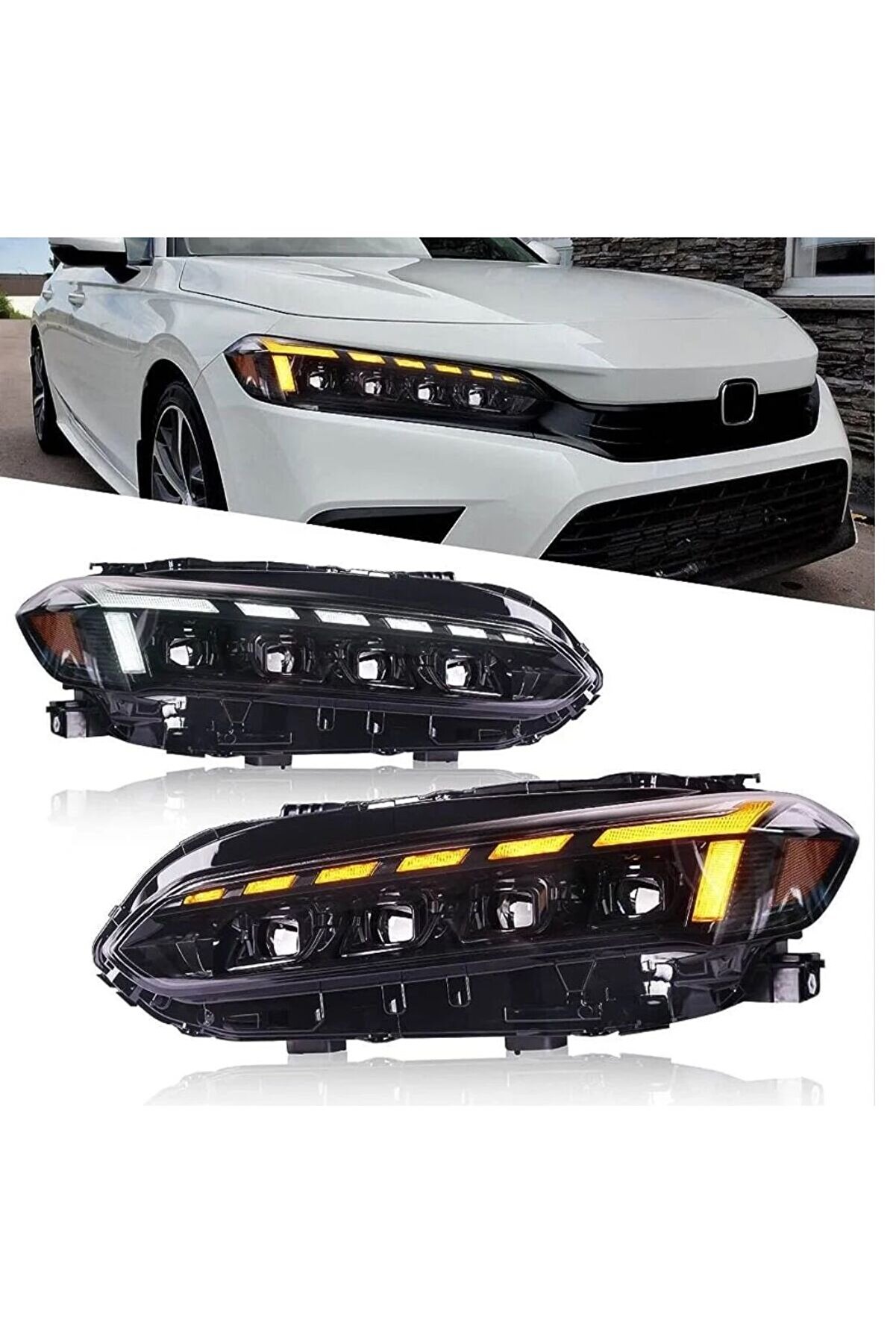 Honda civic fe1 ön far lambası ledli ultimate 4 lens 202191