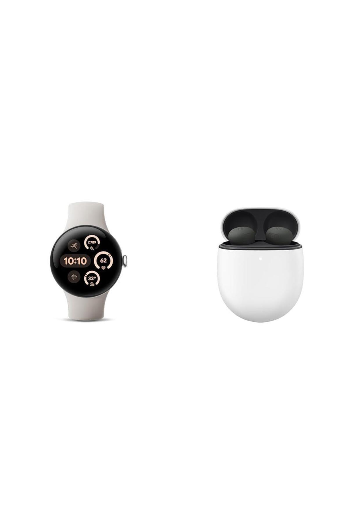Paketi - Pixel Watch 3 (Cilalı Gümüş/Porselen Kordon - 41 mm WiFi) ve Pixel Buds Pro 2 Kulakl