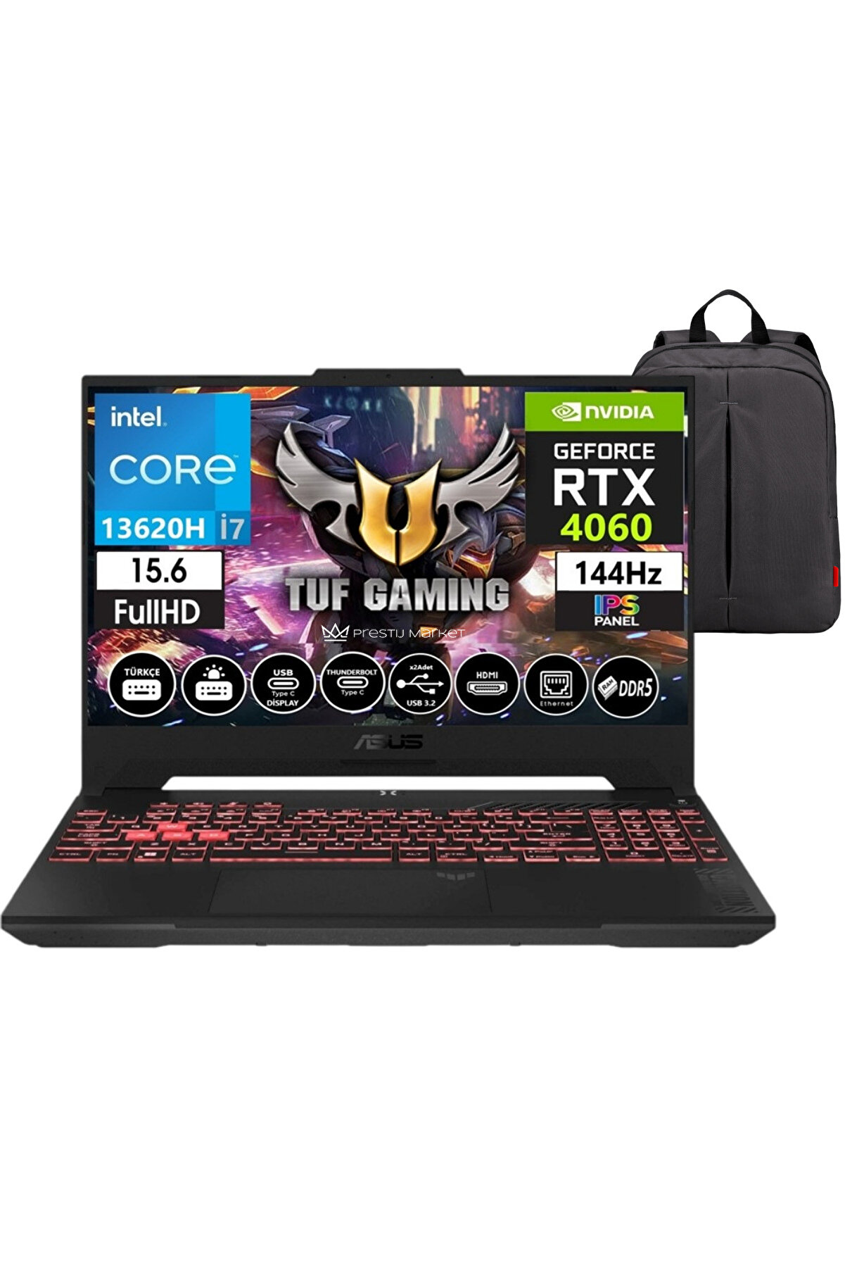 Tuf Gaming F15 FX507VV 8gb RTX4060 Intel I7-13620H 16GB Ram 1TB SSD 15.6 Fhd 144Hz Win11 P13