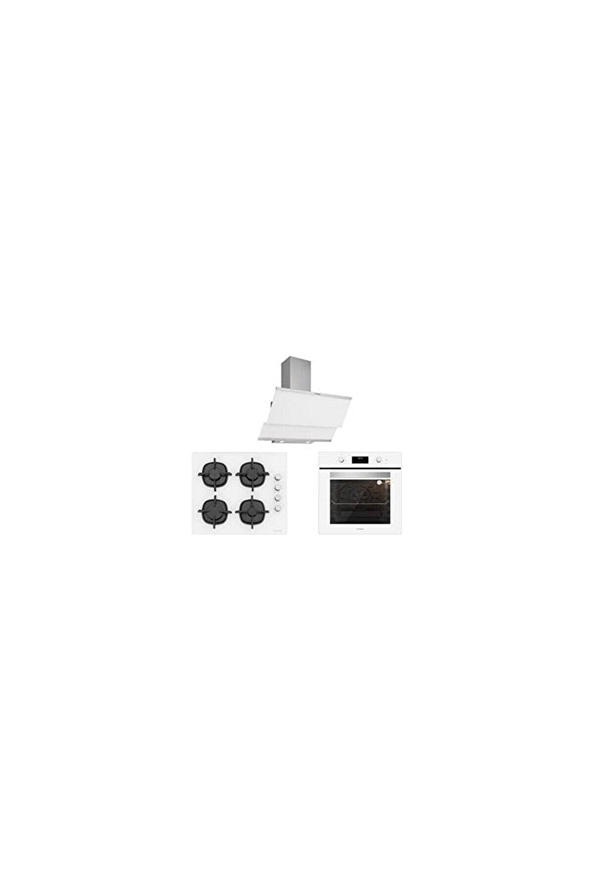 Beyaz Cam Ankastre Set (3420 Classy 60112CS5343W01112BO6502W02)