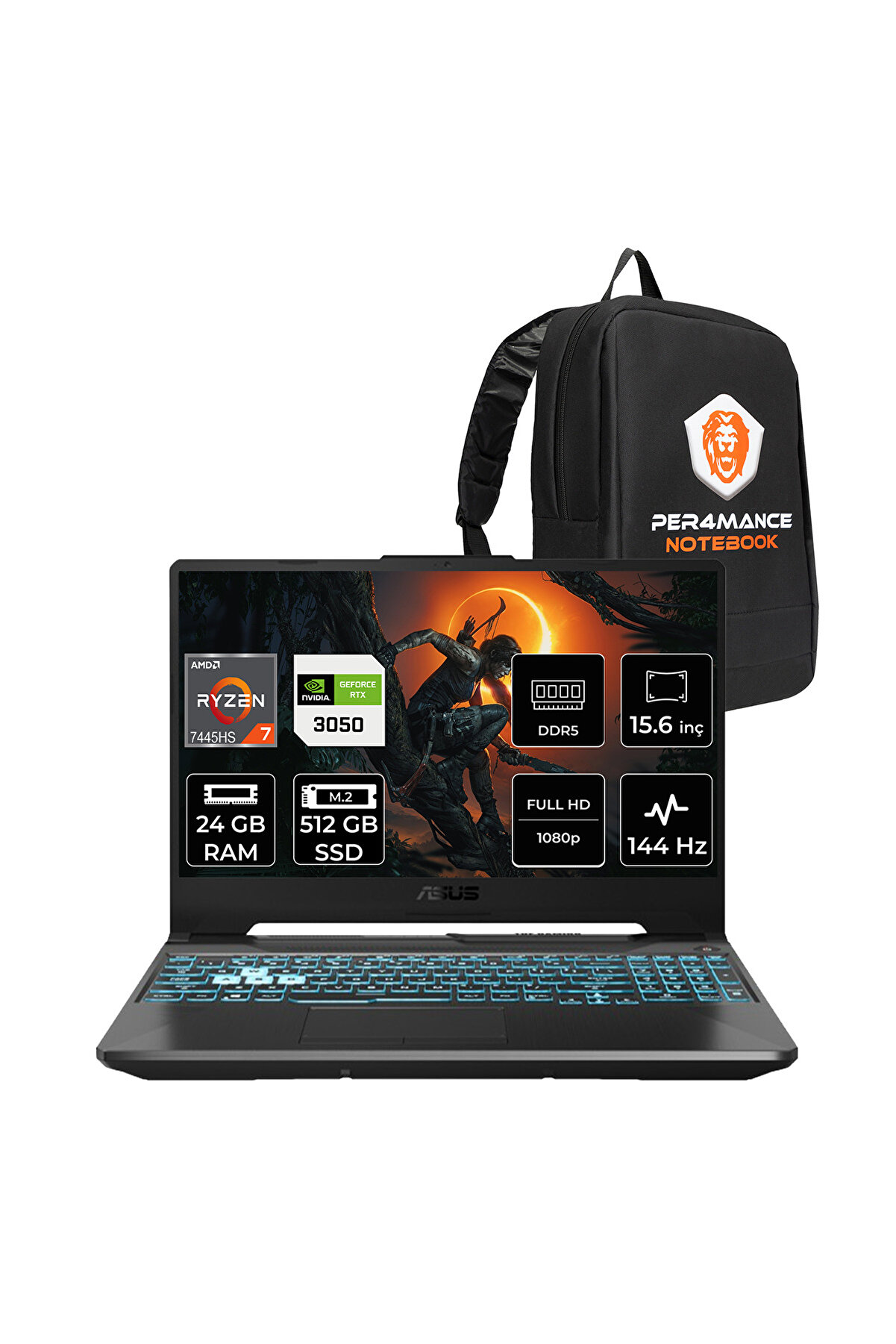 Tuf A15 R7-7445HS 24GB 512GB SSD RTX3050/4GB 144Hz FHD 15.6