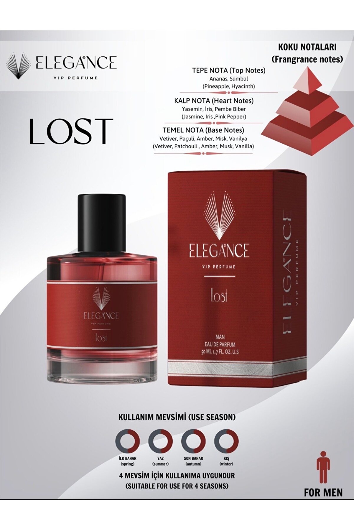 Silver Elegance VIP Perfume Lost 50 ml Unisex Edp Kalıcı Koku