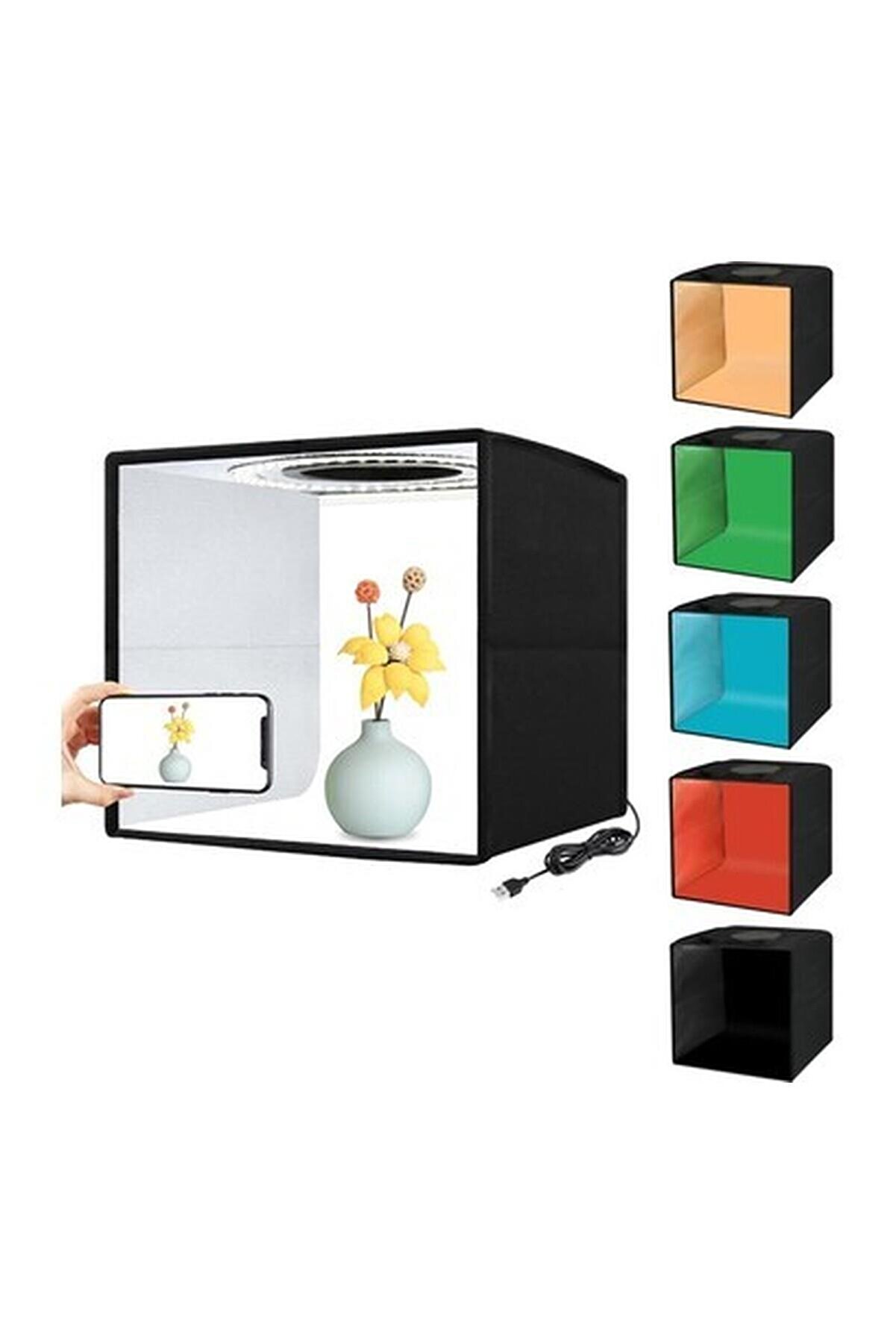 Mini Resim ve Fotoğraf Stüdyosu Işık Kutusu 40CM x 40CM Fotoğraf Çekim Çadırı Taşınabilir Katlanabil