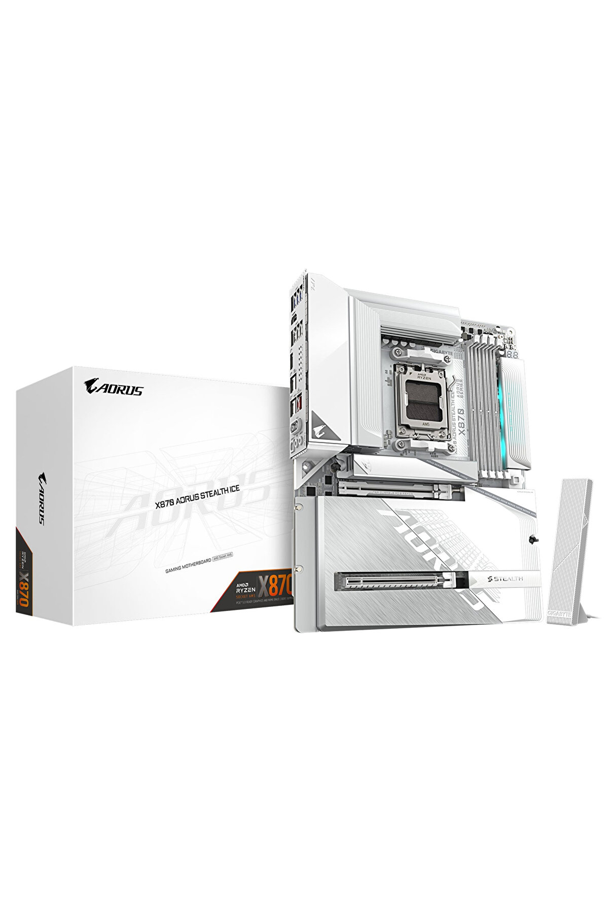 X870 AORUS STEALTH ICE AM5 DDR5 8200MHz (OC) ATX Gaming (Oyuncu) Anakart