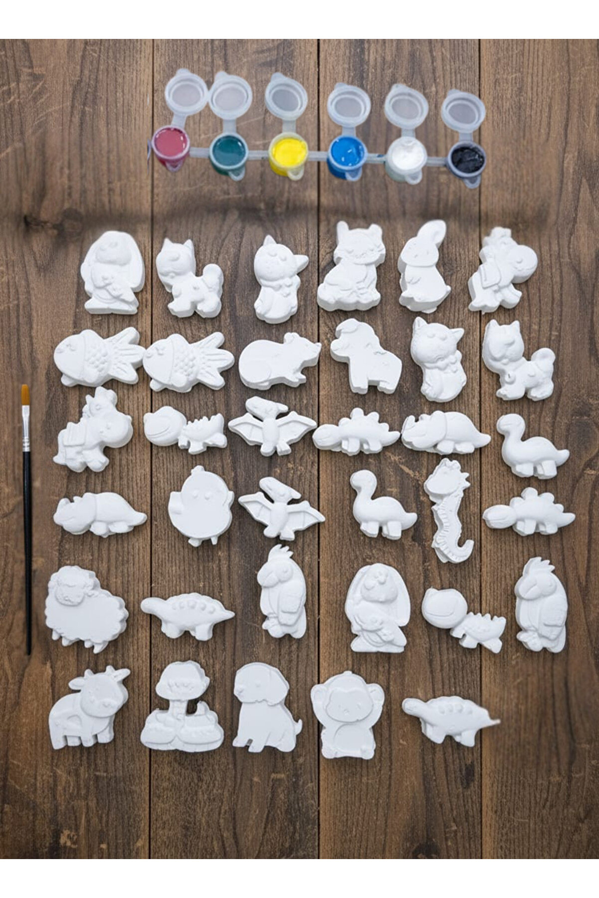 Crafts Tasarım Atölyesi 34 Adet Hayvanlar Alemi Taş Boyama Çocuk Gelişimi Etkinliği