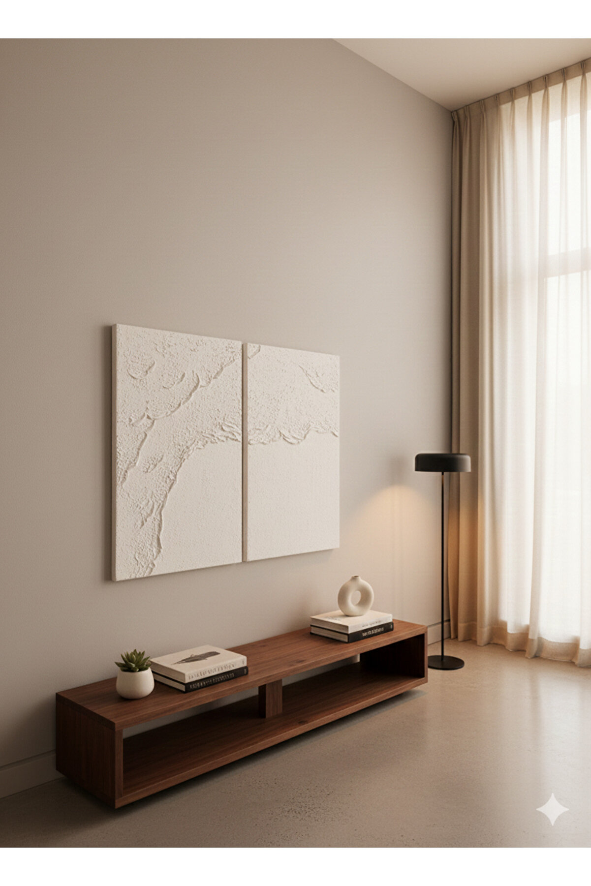 ArTiz Home Dokulu Alçı Tablo | El Yapımı 3 Boyutlu Kabartma Tablo | Saklı Deniz