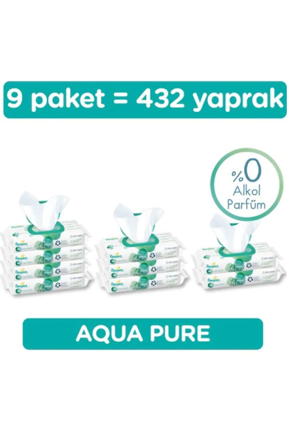 Prima Islak Havlu Mendil Aqua Pure 9'lu Fırsat Paketi 432 Yaprak