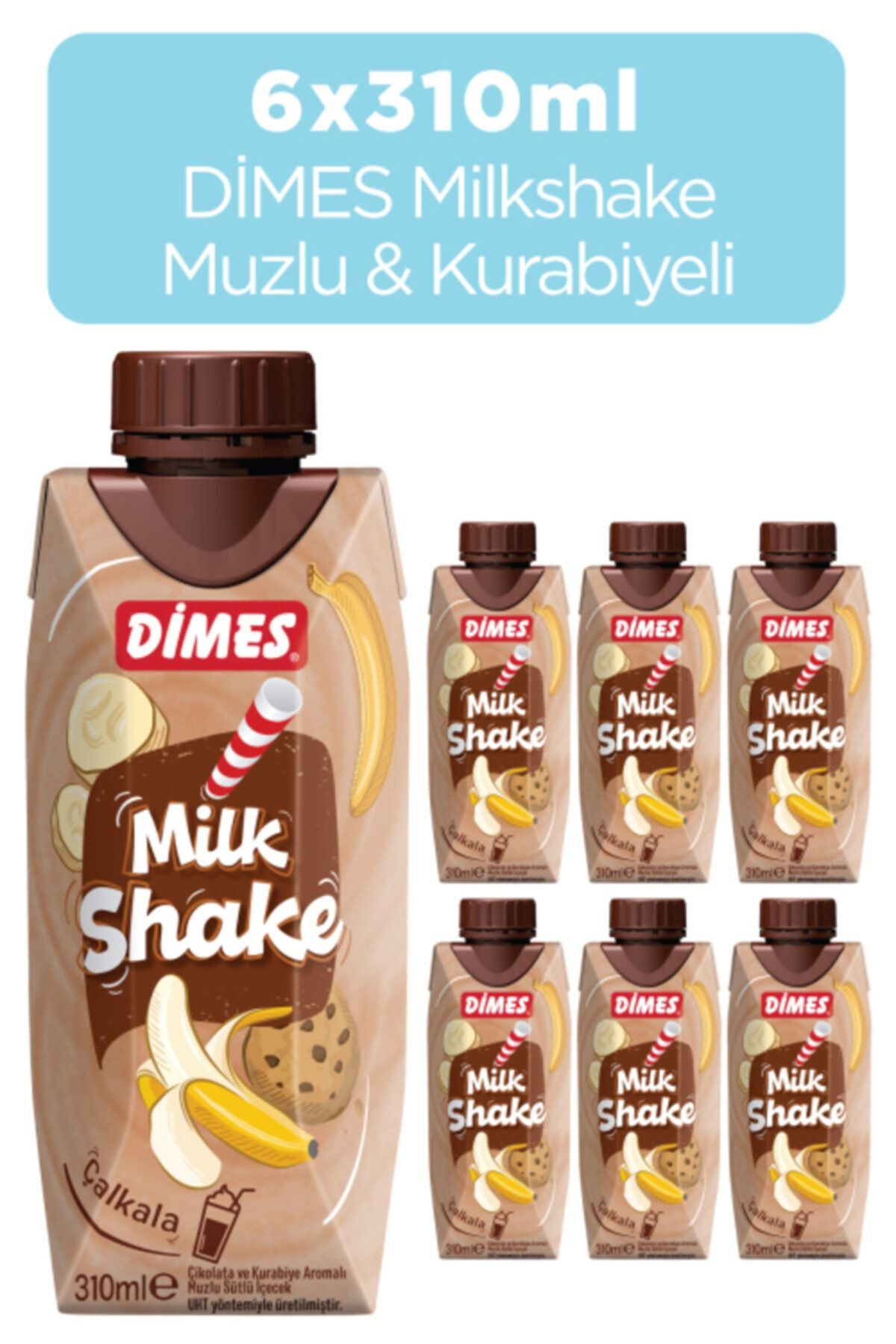 Dimes MilkShake Muzlu - Kurabiyeli 310 Ml x 6 ad
