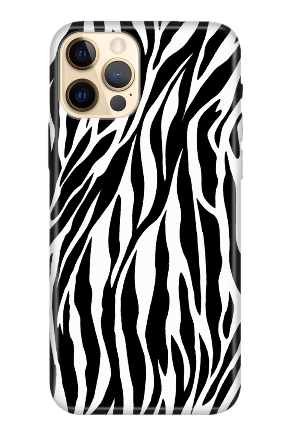 Cekuonline Iphone 12 Pro Kılıf Temalı Hd Desenli Silikon Kapak - Zebradeseni