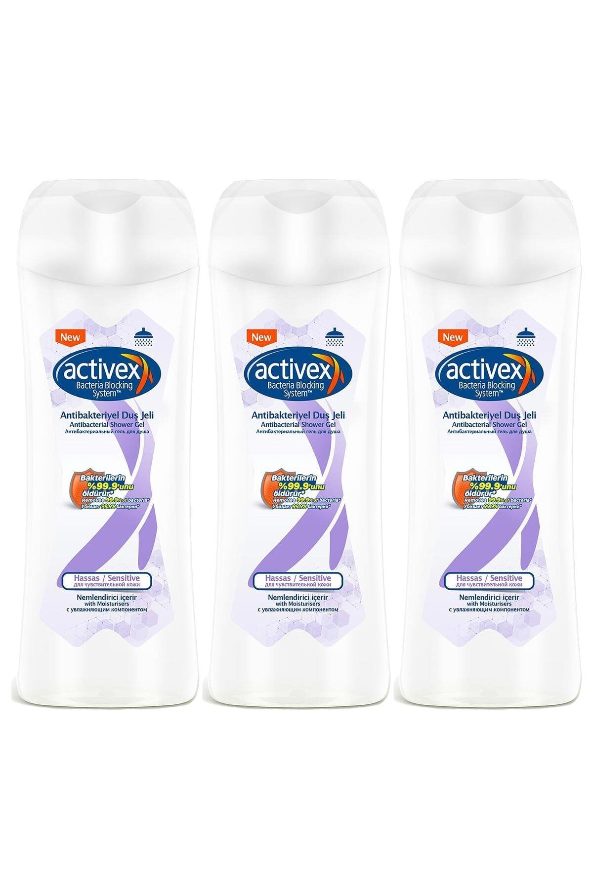 Activex Antibakteriyel Duş Jeli Hassas 450 Ml X 3 Adet