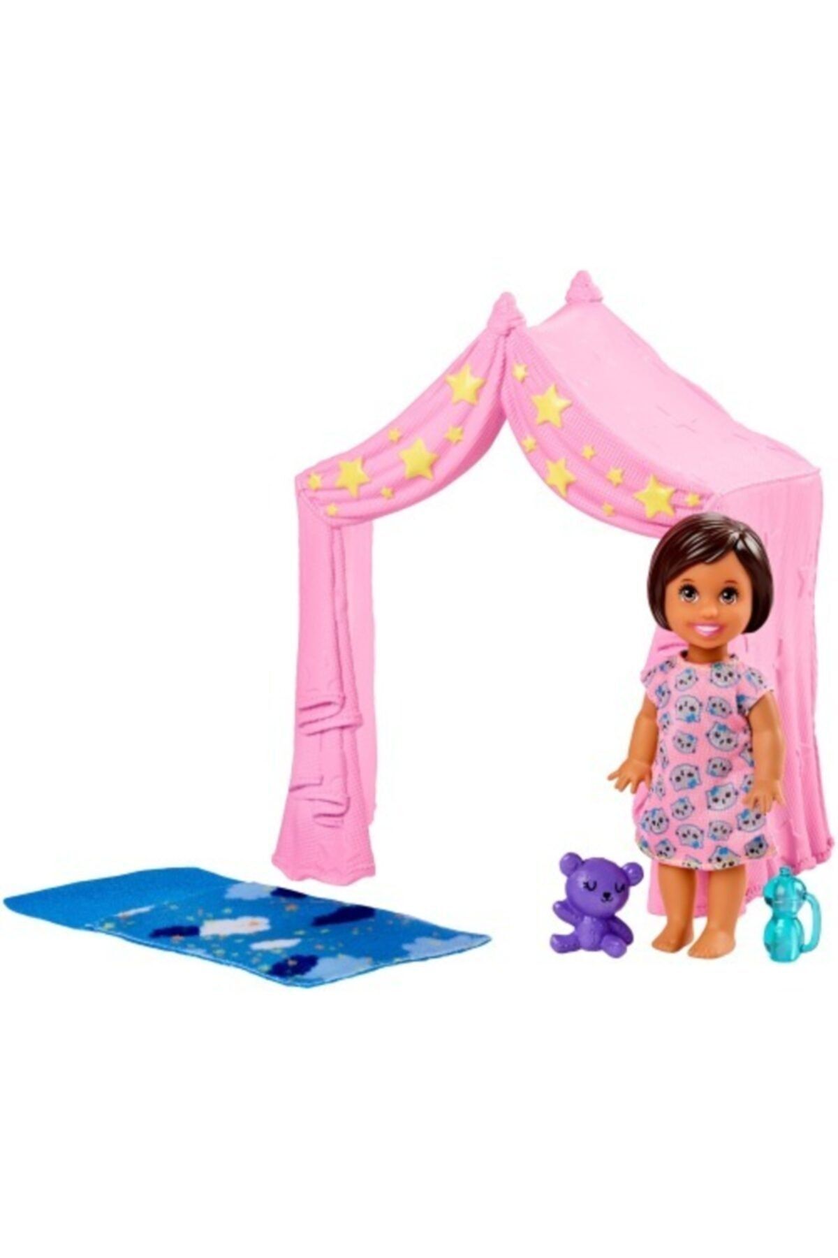 Barbie Barbie Bebek Bakıcısı Temalı Oyun Setleri - Pembe Çadırlı Oyun Alanı Seti Fxg97
