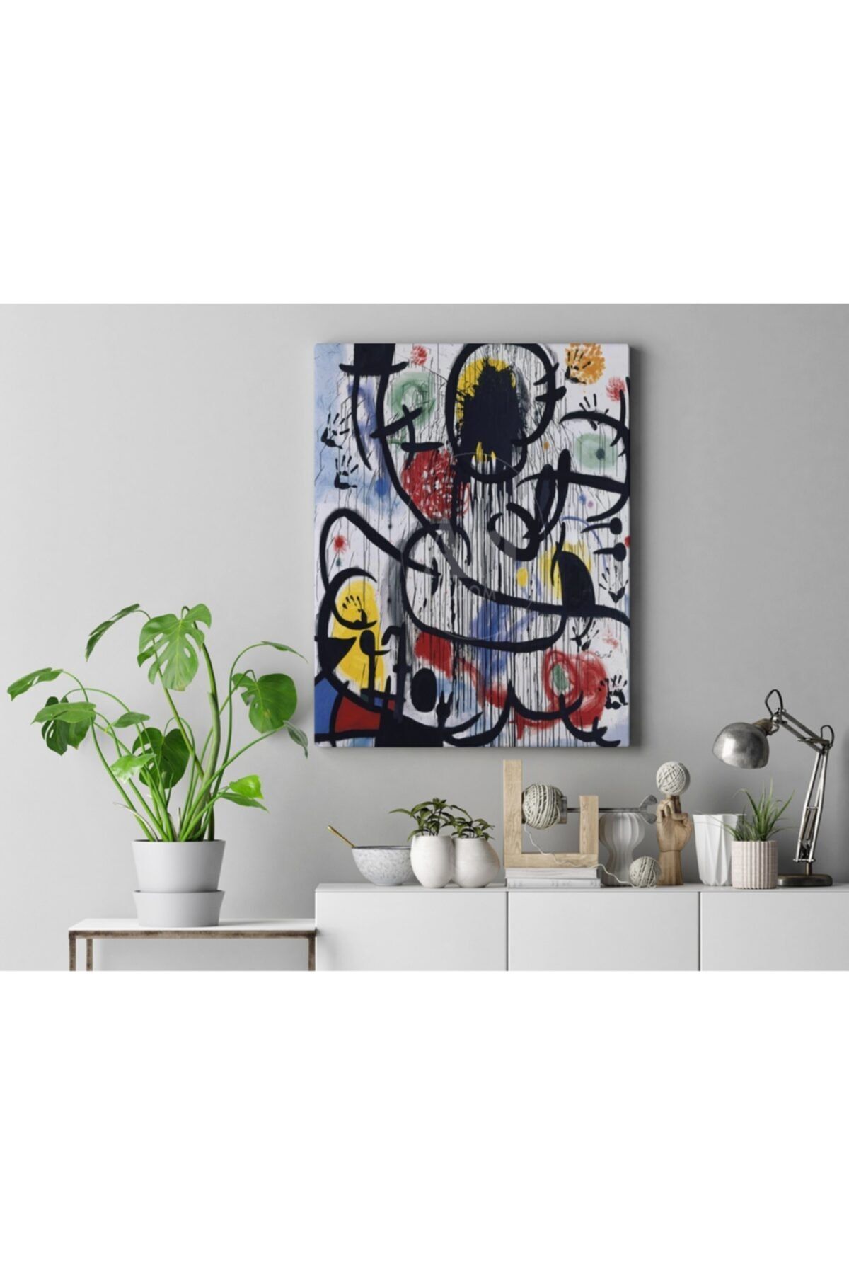 2K May Joan Miro Dikey Kanvas Tablo 50 X 70 cm