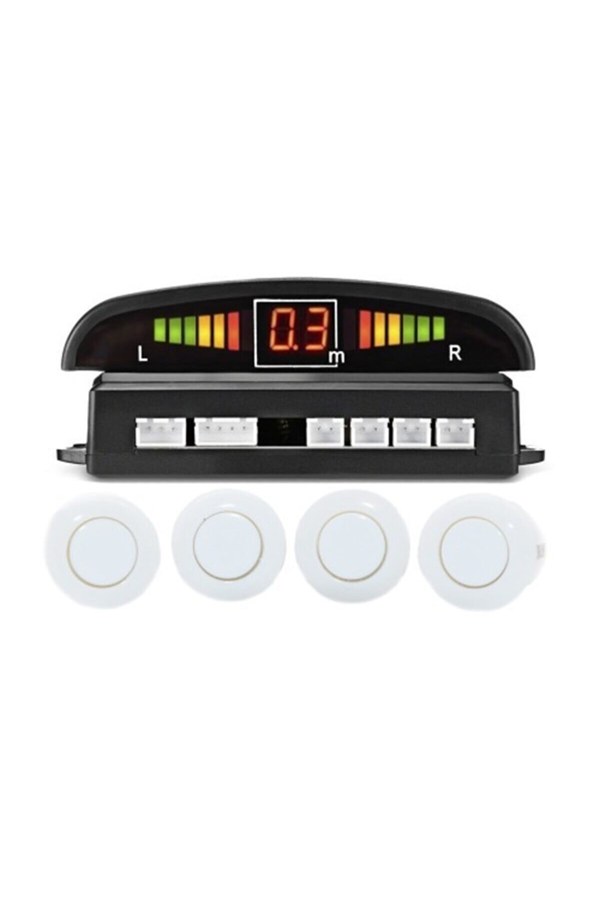 Santa Maria Jewels Beyaz Renk Dijital Ekranlı Araç Park Sensörü Ses Ikazlı 4 Sensörlü