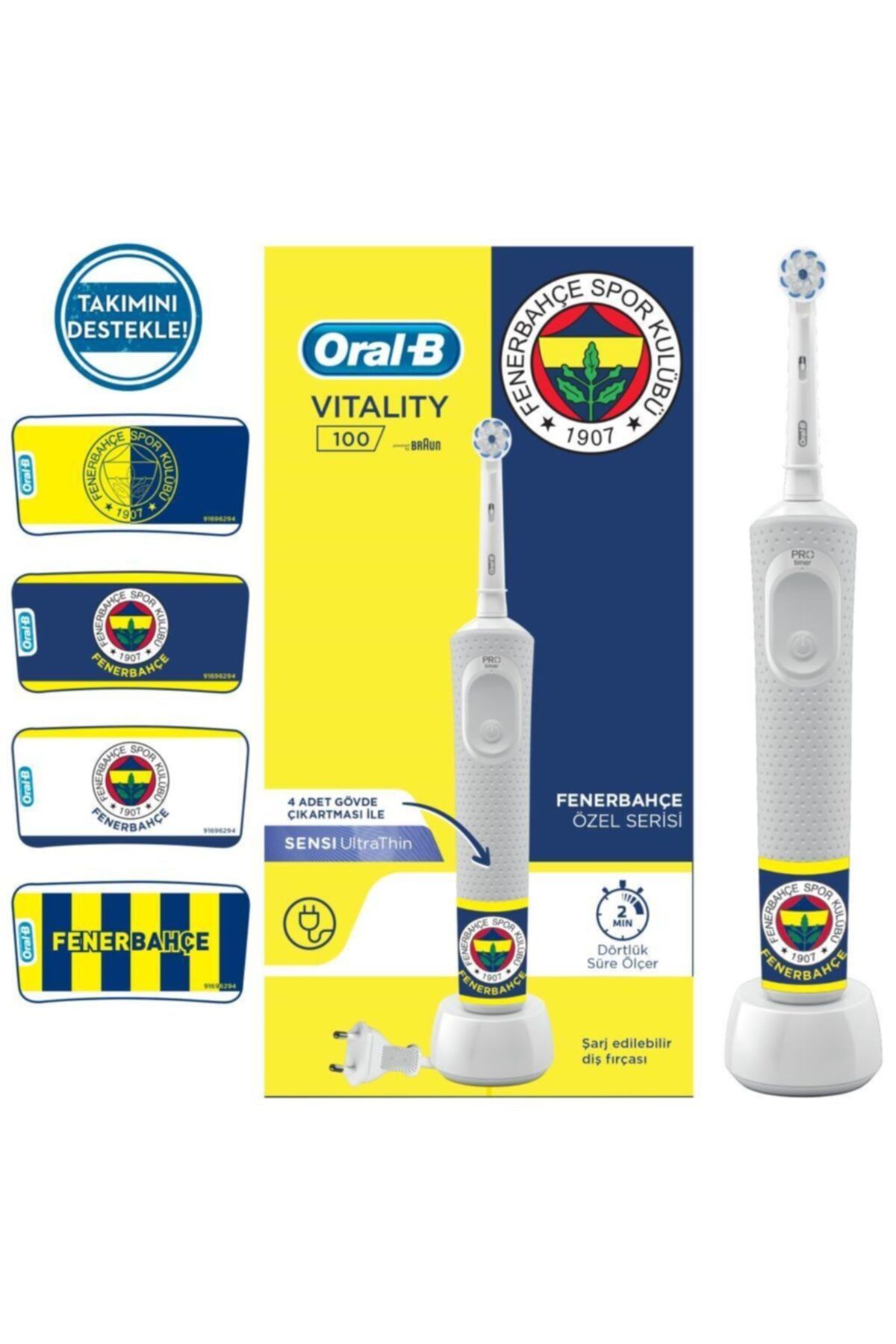 Oral-B D100 Şarjlı Fırça Fenerbahçe Taraftar Paketi
